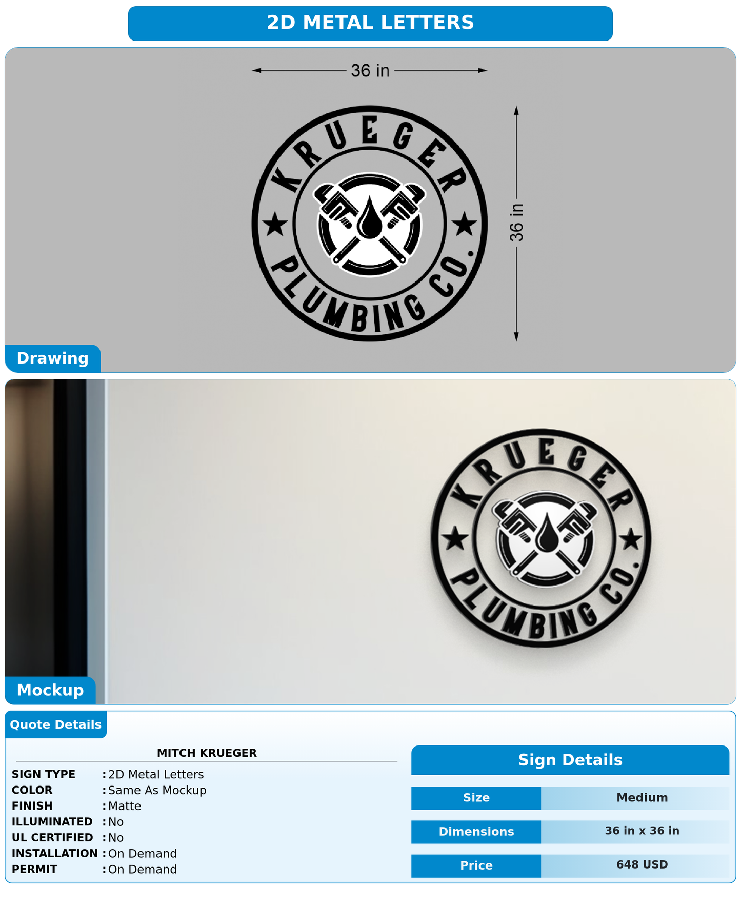 CUSTOM MOCKUP SIGN FOR Mitch Krueger