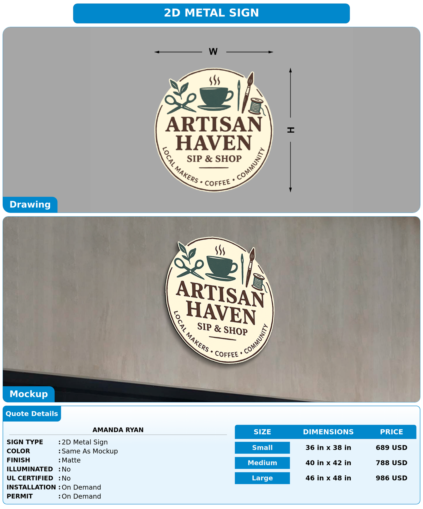 CUSTOM MOCKUP SIGN FOR Amanda Ryan