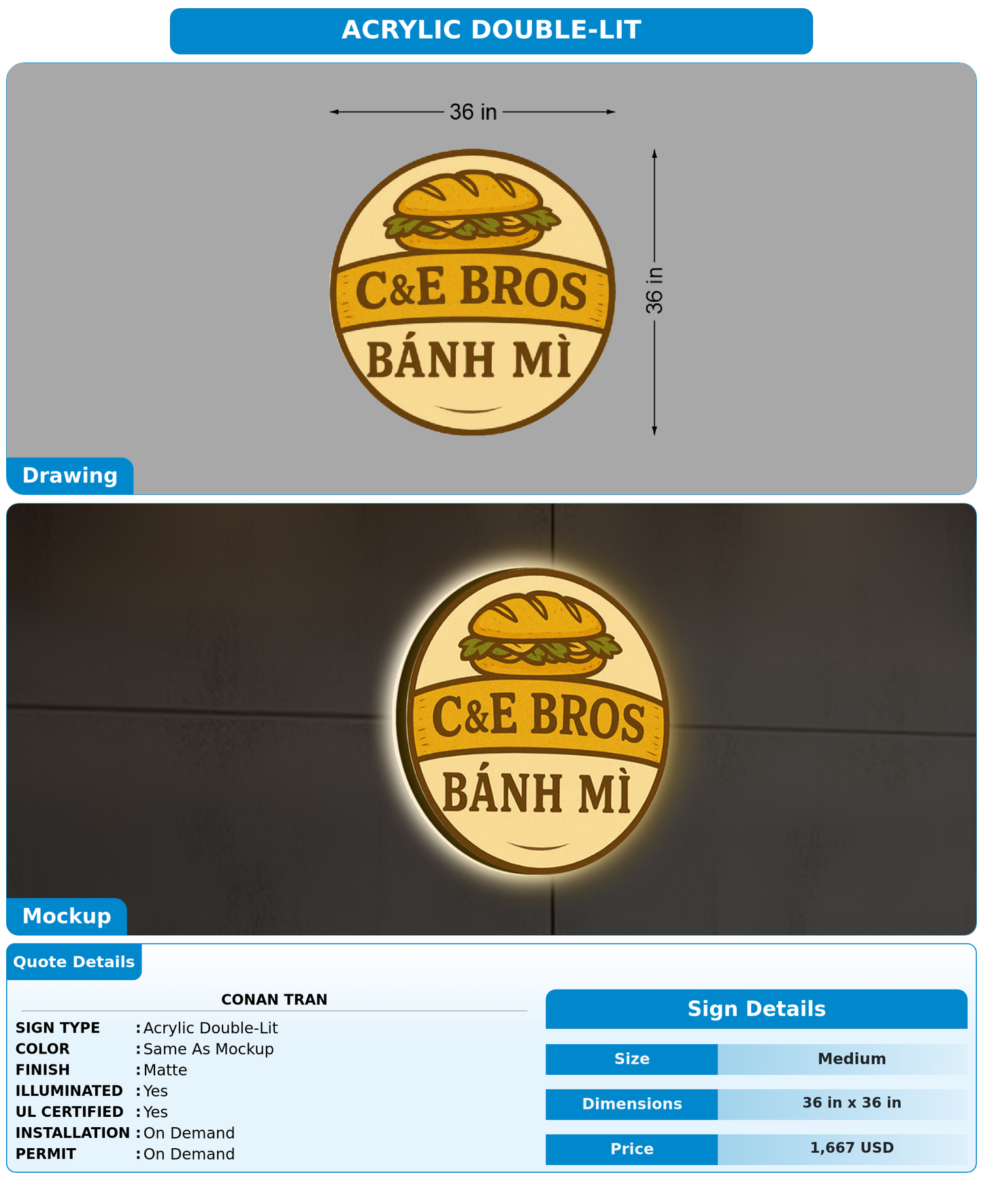CUSTOM MOCKUP SIGN FOR Conan Tran