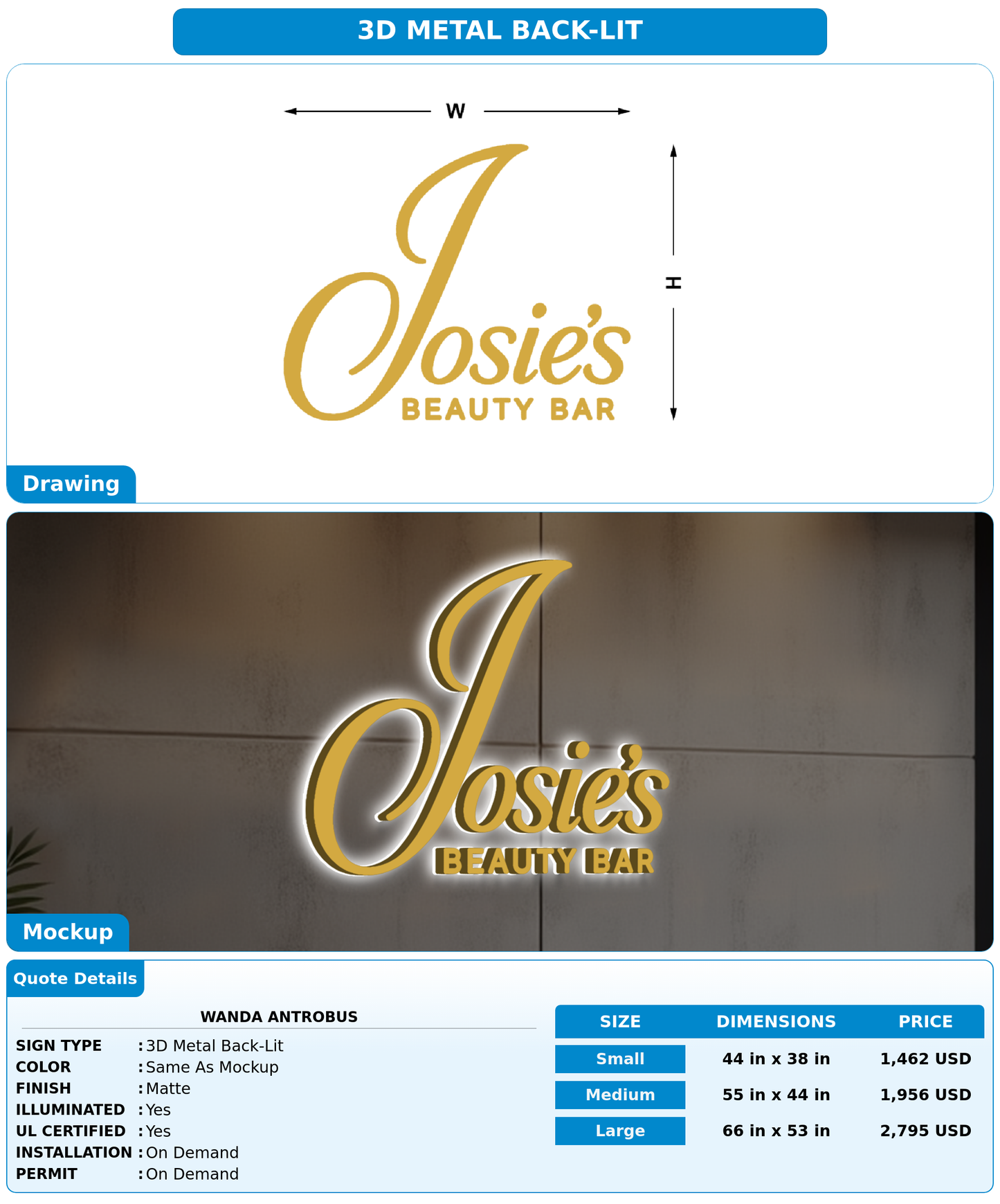 CUSTOM MOCKUP SIGN FOR Wanda Antrobus
