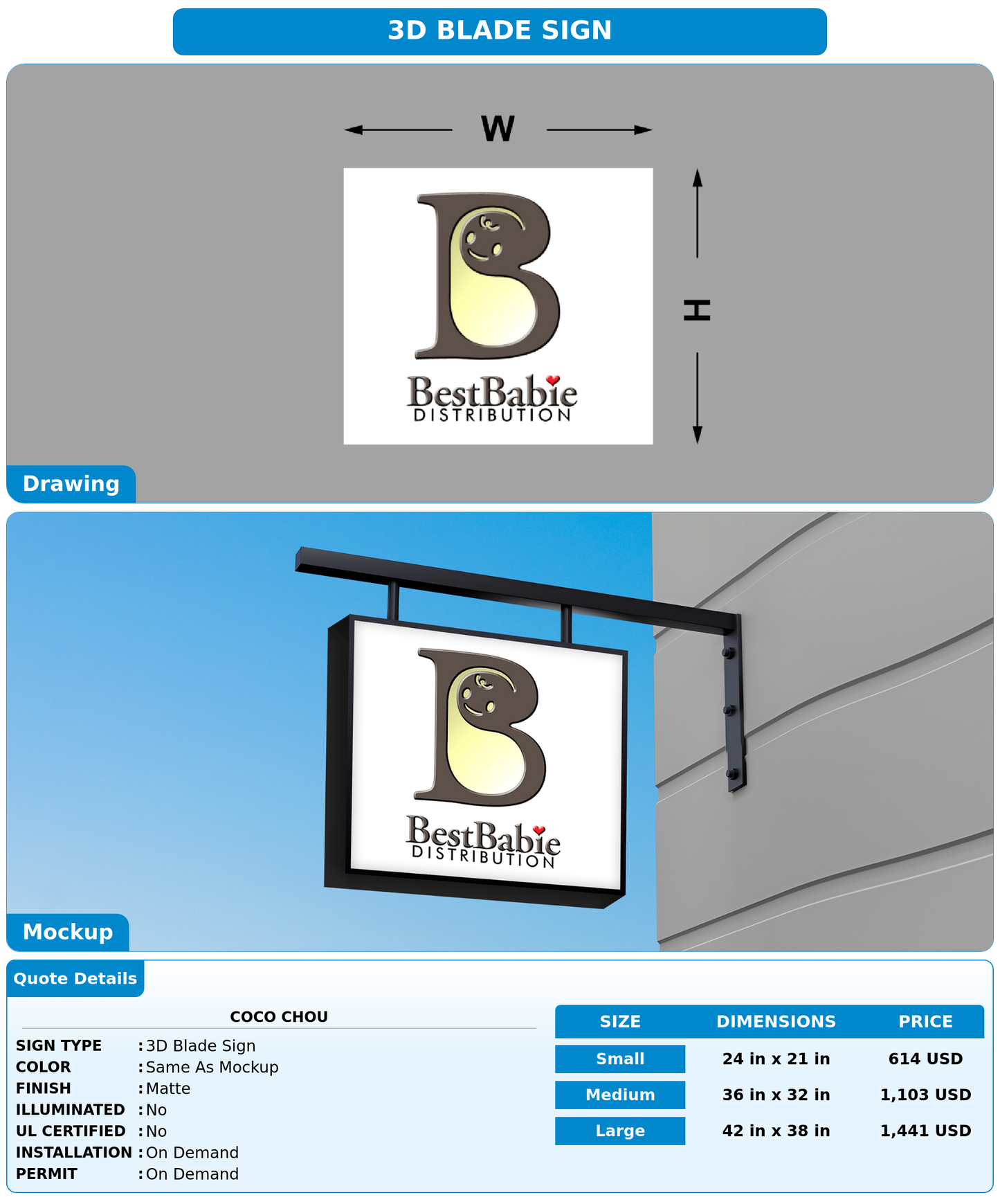 CUSTOM MOCKUP SIGN FOR Coco Chou