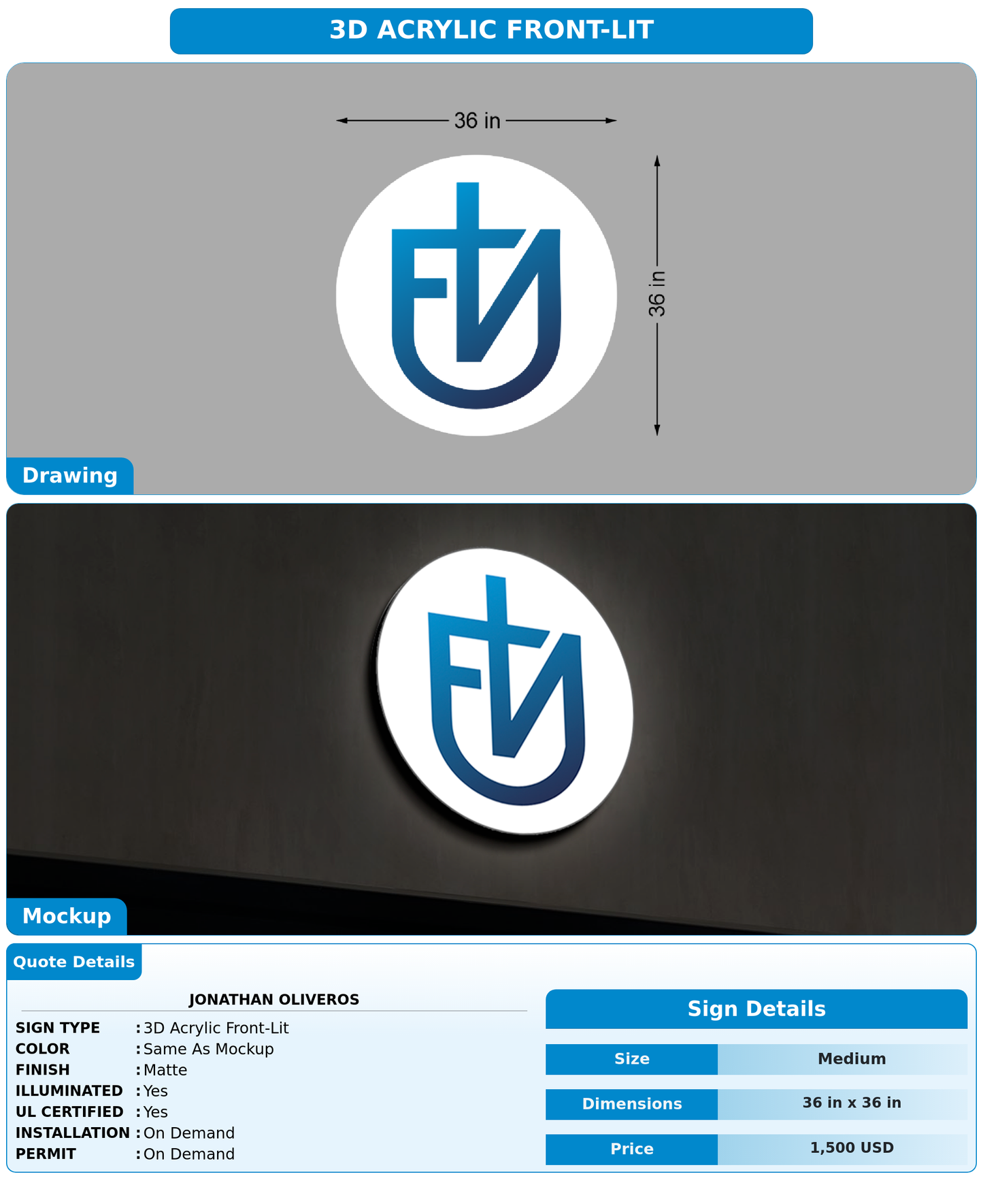 CUSTOM MOCKUP SIGN FOR Jonathan Oliveros