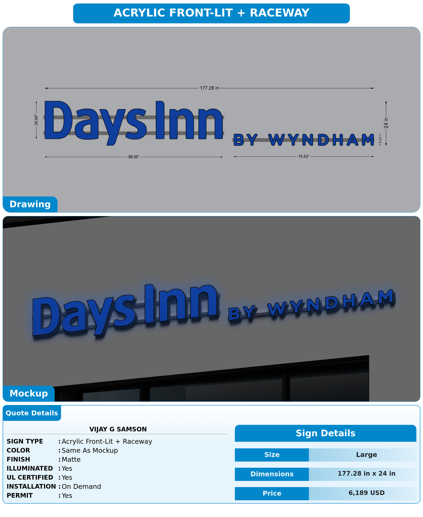 CUSTOM MOCKUP SIGN FOR Vijay G Samson