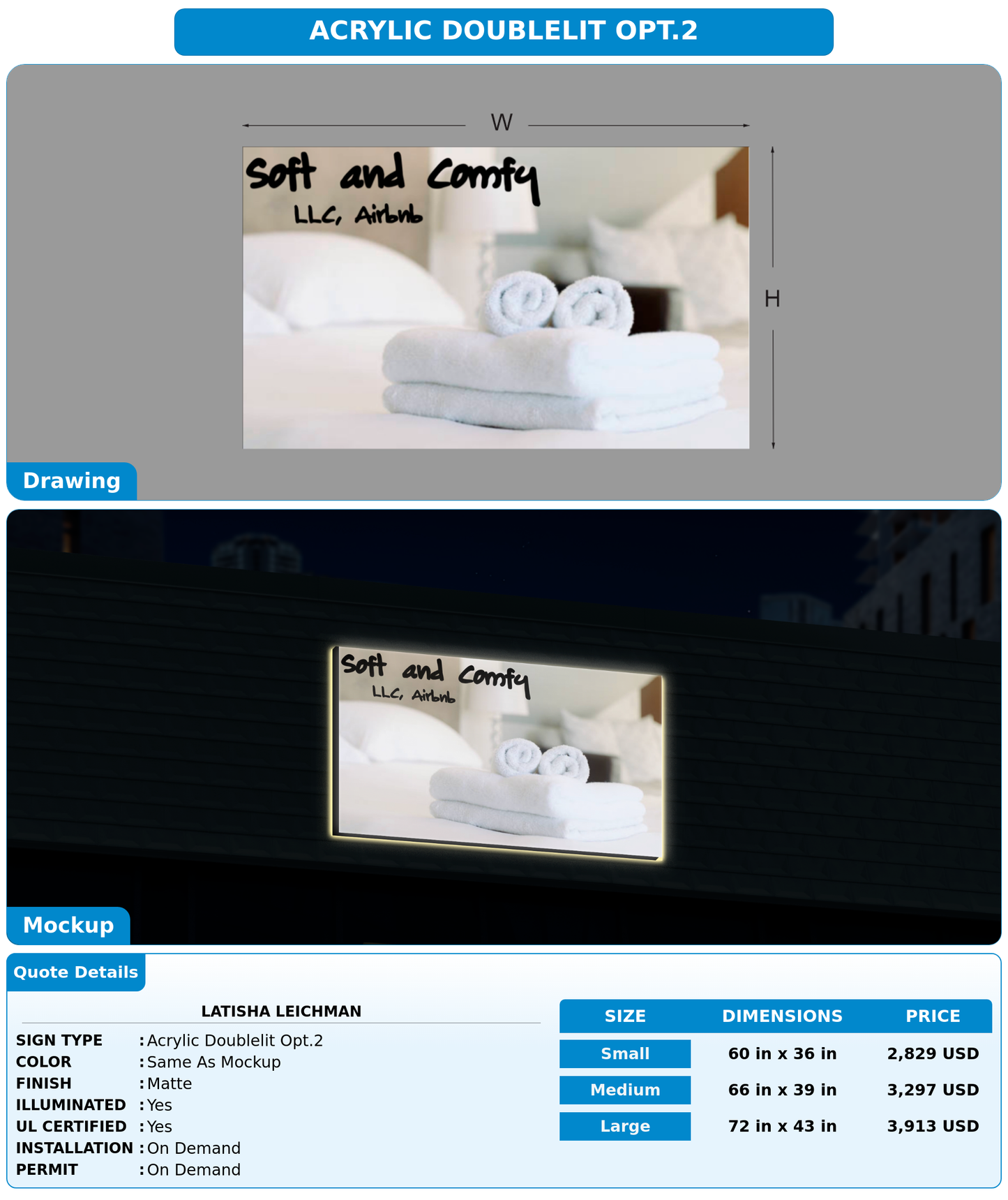 CUSTOM MOCKUP SIGN FOR Latisha Leichman