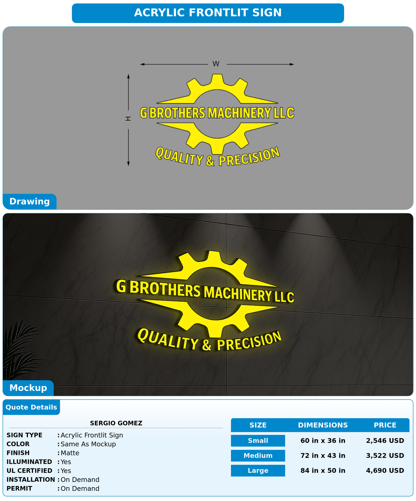 CUSTOM MOCKUP SIGN FOR Sergio Gomez