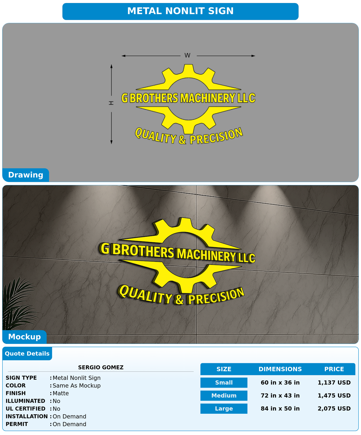 CUSTOM MOCKUP SIGN FOR Sergio Gomez