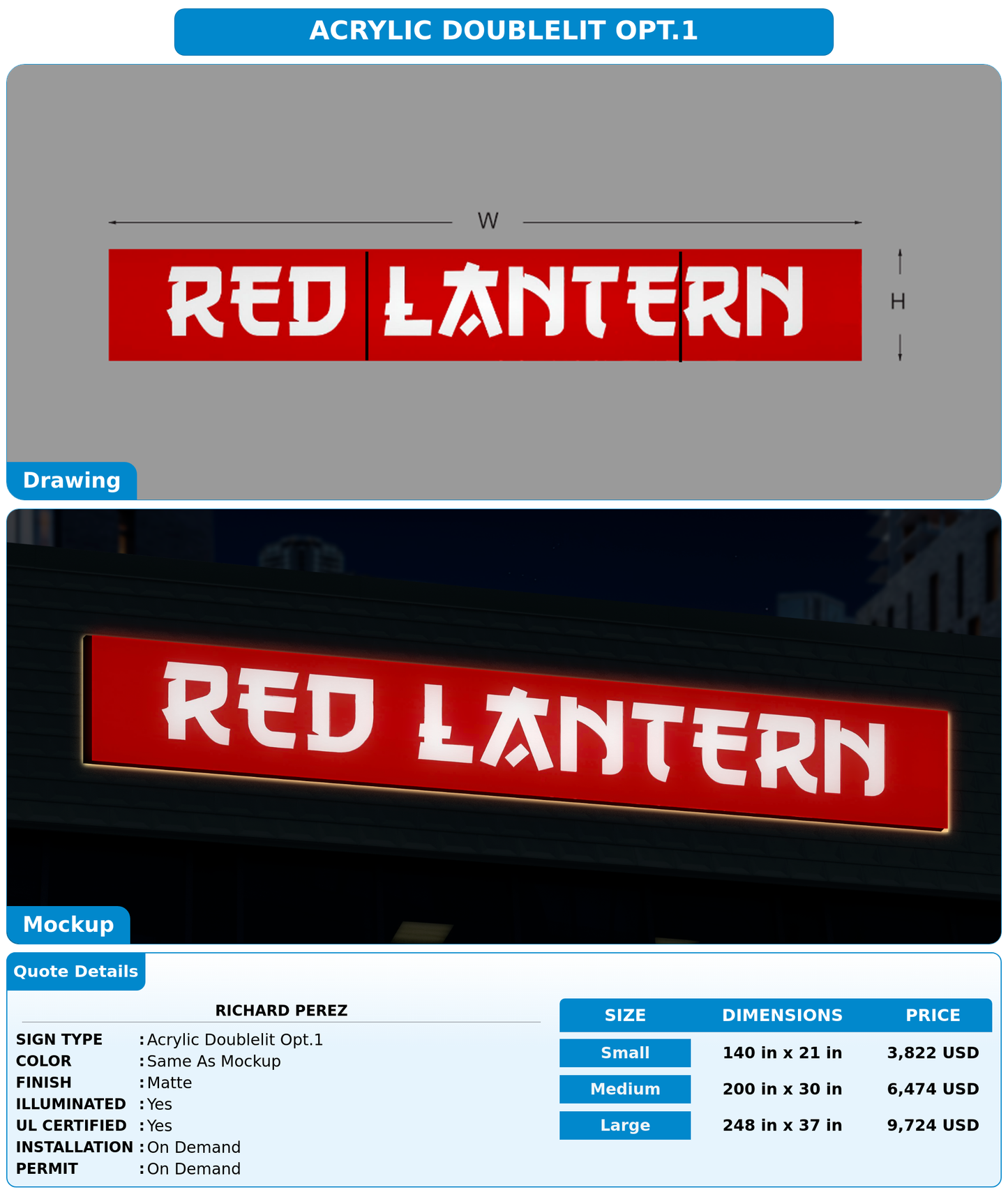 CUSTOM MOCKUP SIGN FOR Richard Perez