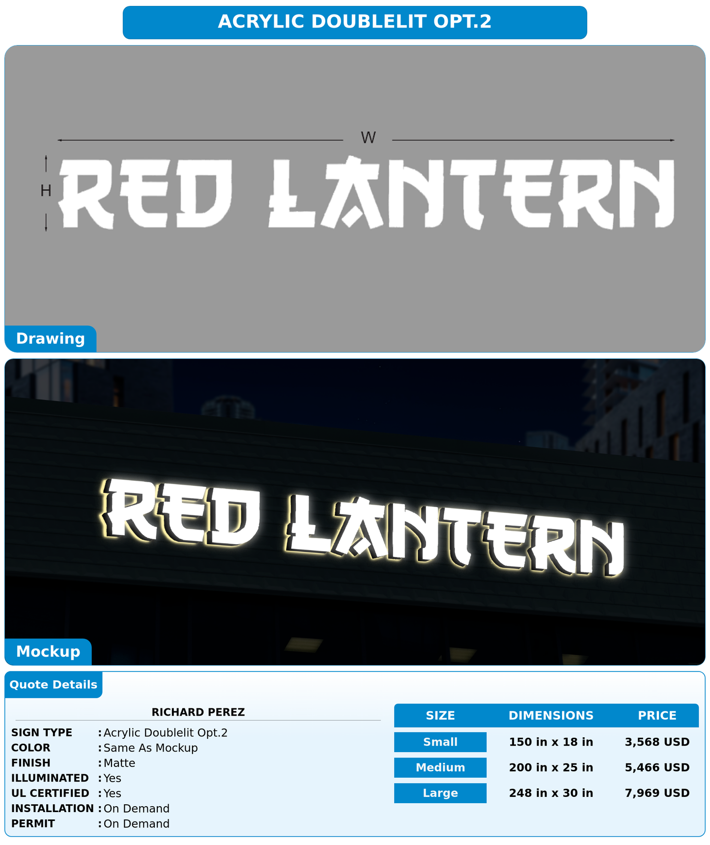 CUSTOM MOCKUP SIGN FOR Richard Perez