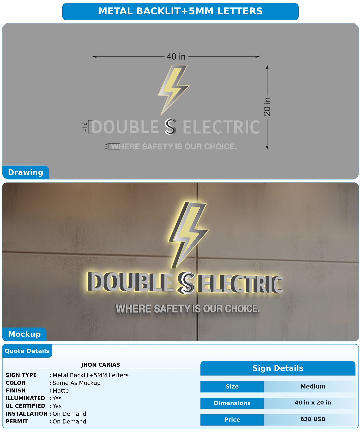 CUSTOM MOCKUP SIGN FOR Jhon Carias