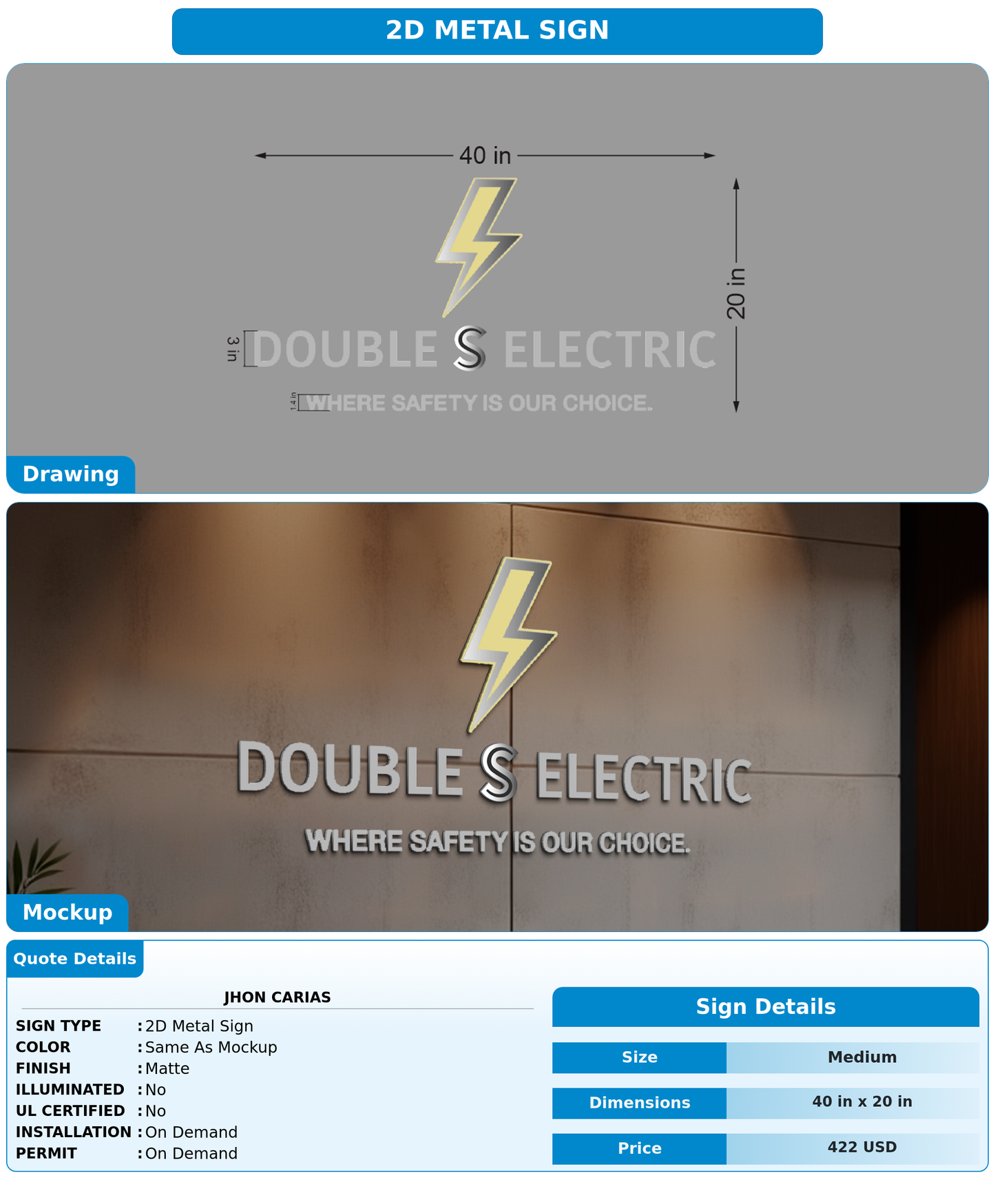 CUSTOM MOCKUP SIGN FOR Jhon Carias