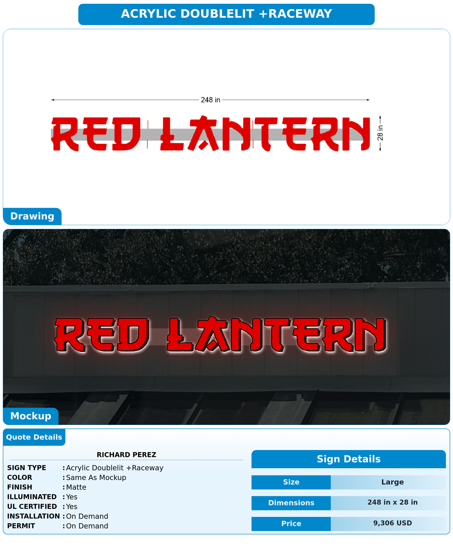 CUSTOM MOCKUP SIGN FOR Richard Perez