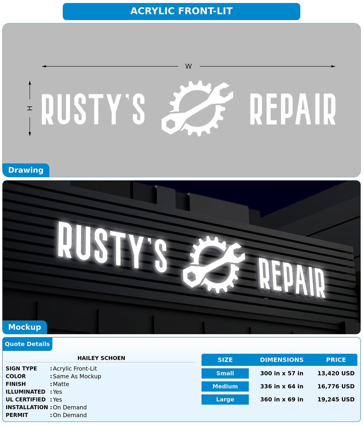CUSTOM MOCKUP SIGN FOR Hailey Schoen