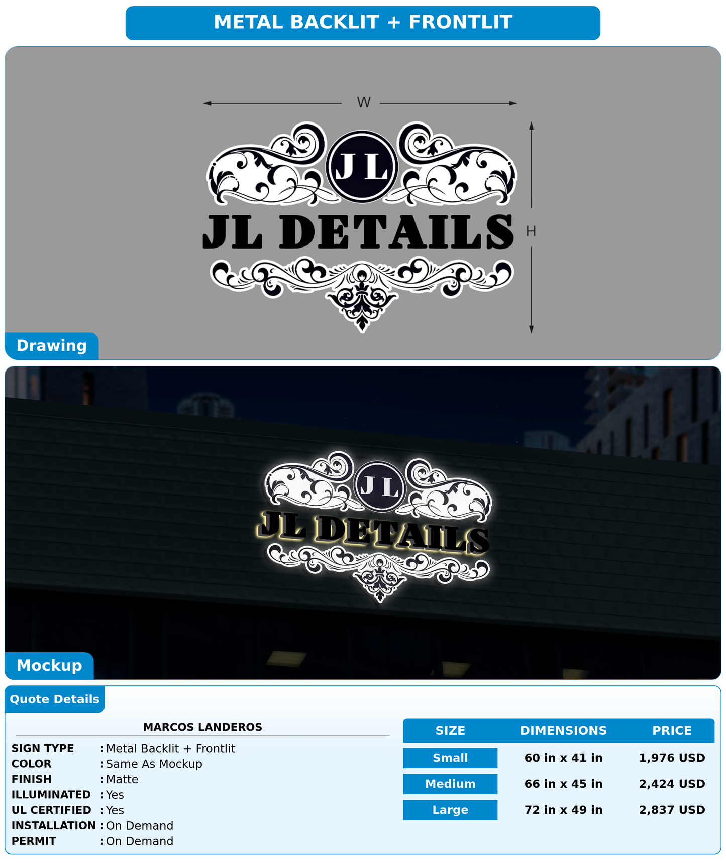 CUSTOM MOCKUP SIGN FOR Marcos Landeros