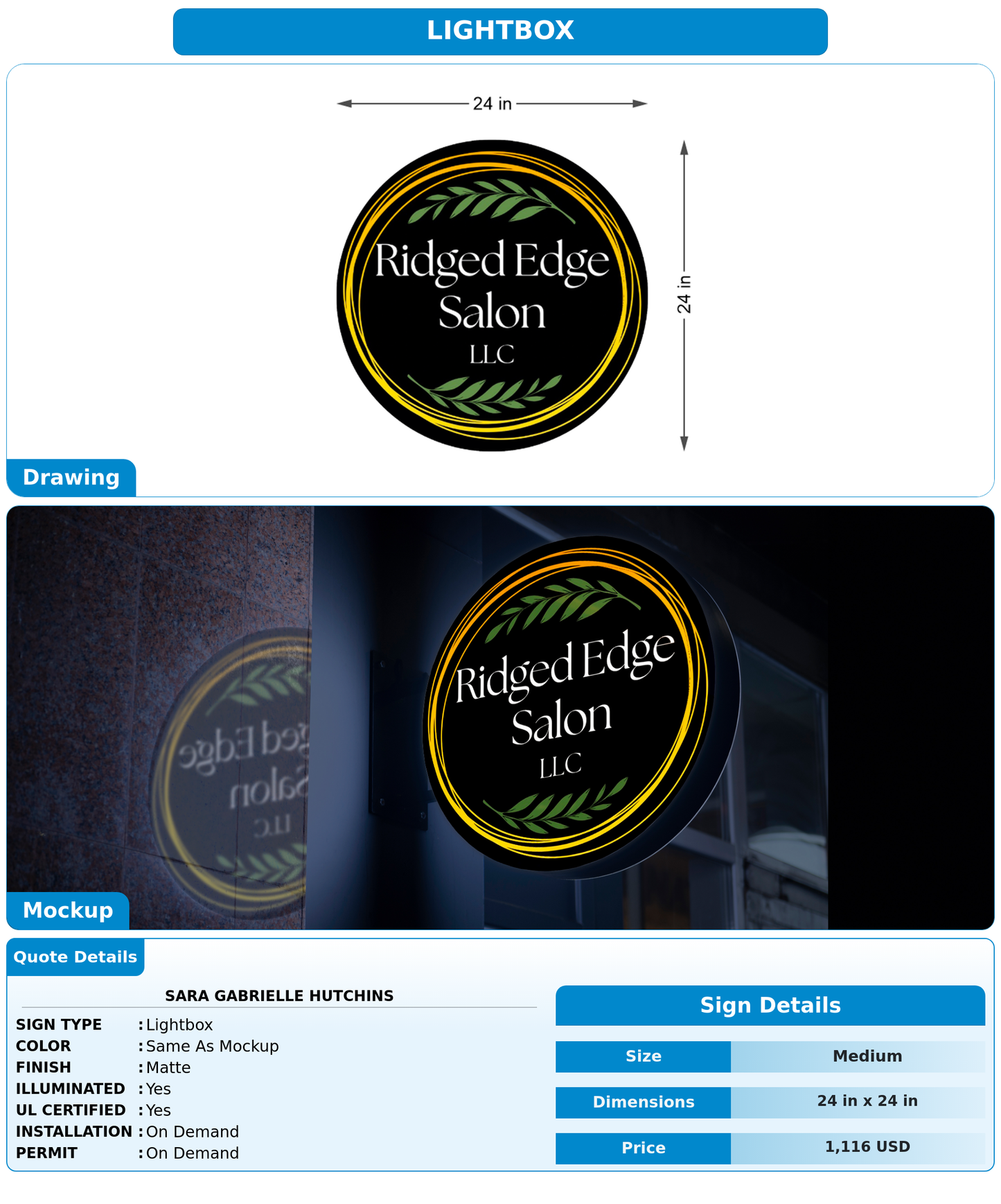 CUSTOM MOCKUP SIGN FOR Sara Gabrielle Hutchins
