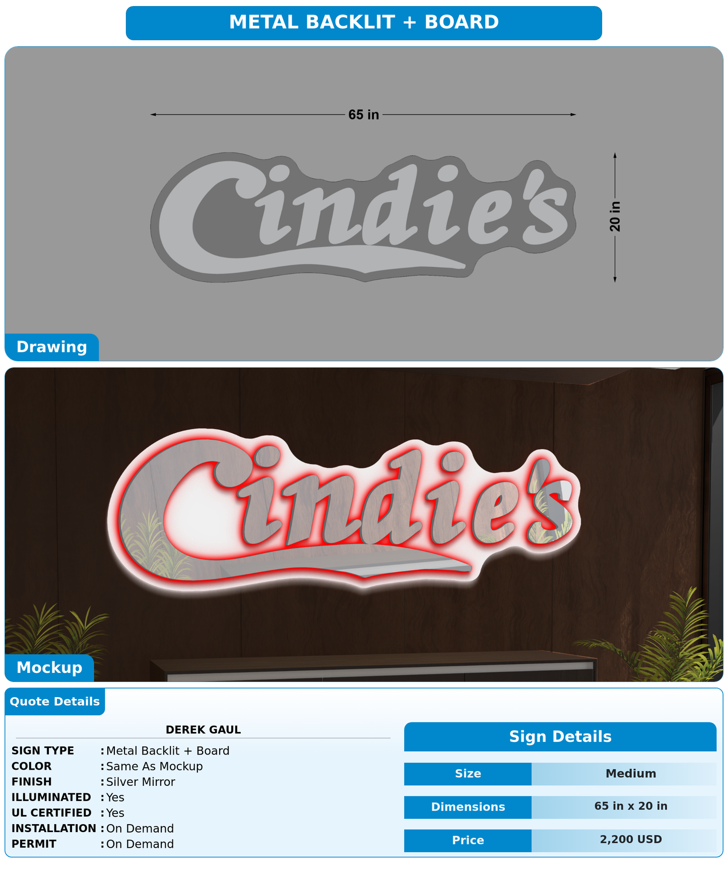 CUSTOM MOCKUP SIGN FOR derek gaul