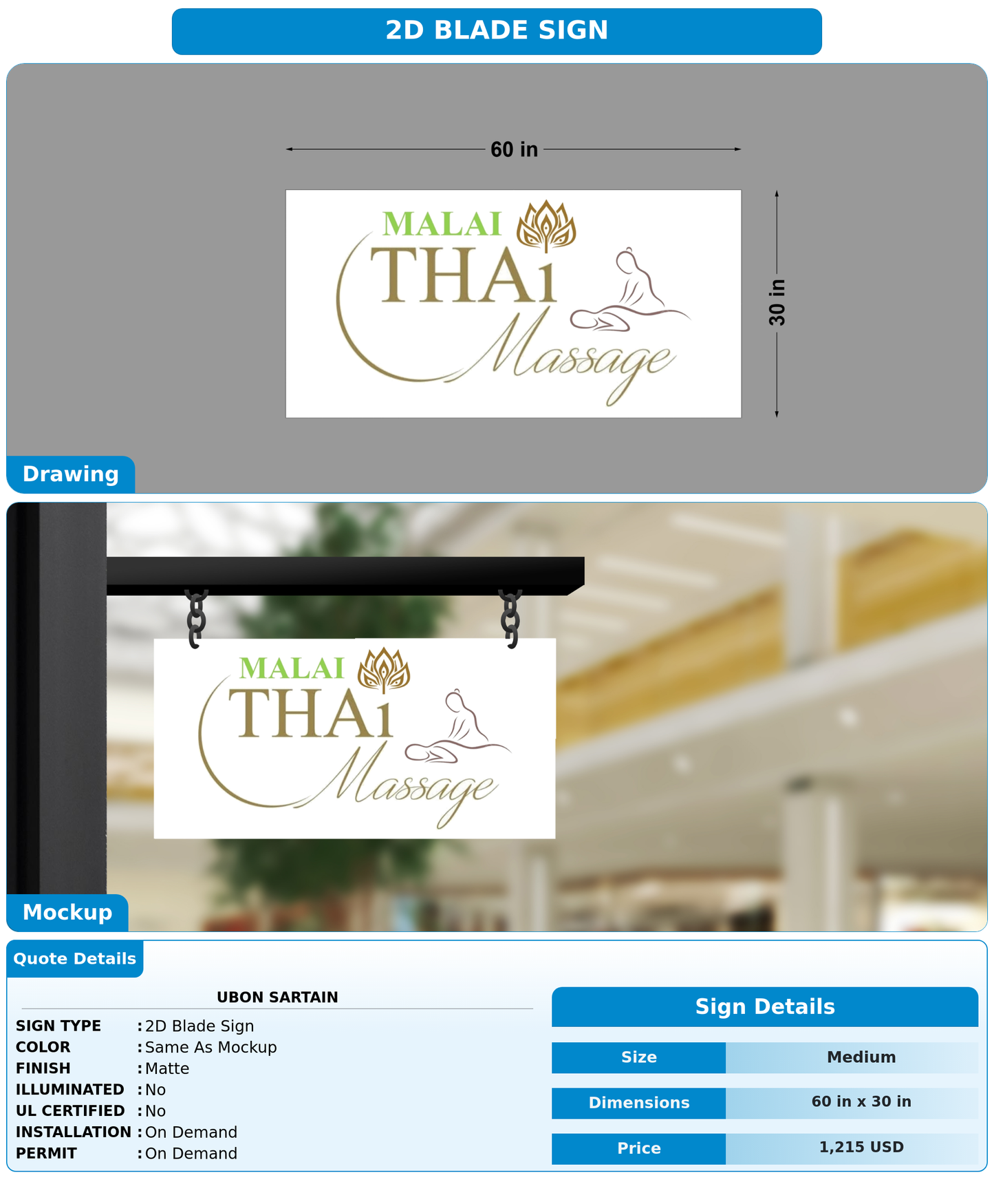 CUSTOM MOCKUP SIGN FOR Ubon Sartain
