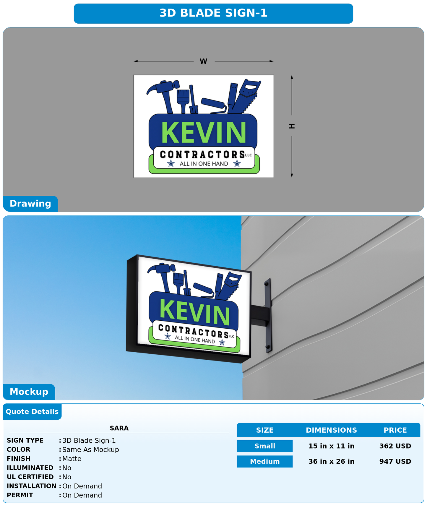 CUSTOM MOCKUP SIGN FOR Sara