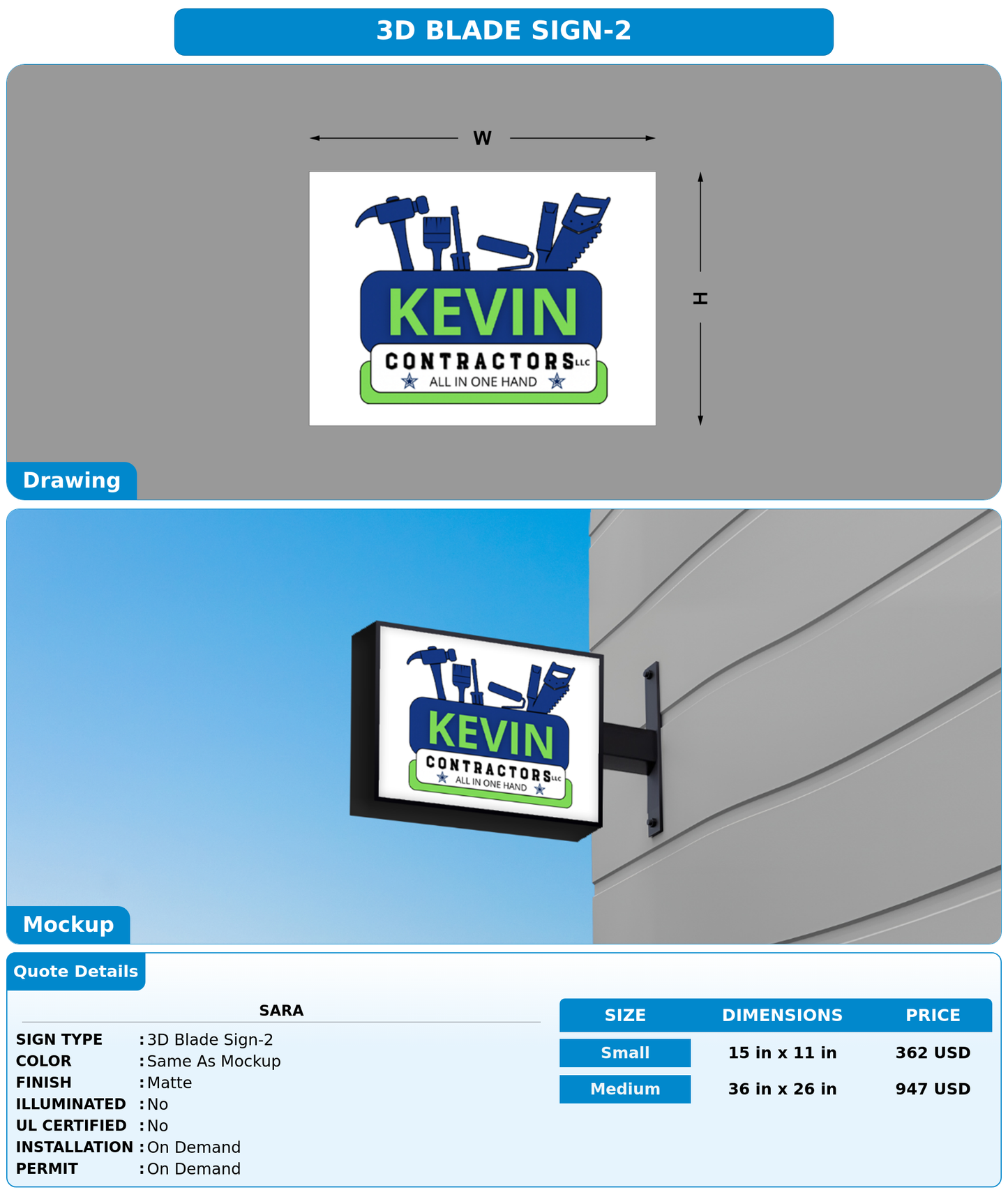 CUSTOM MOCKUP SIGN FOR Sara