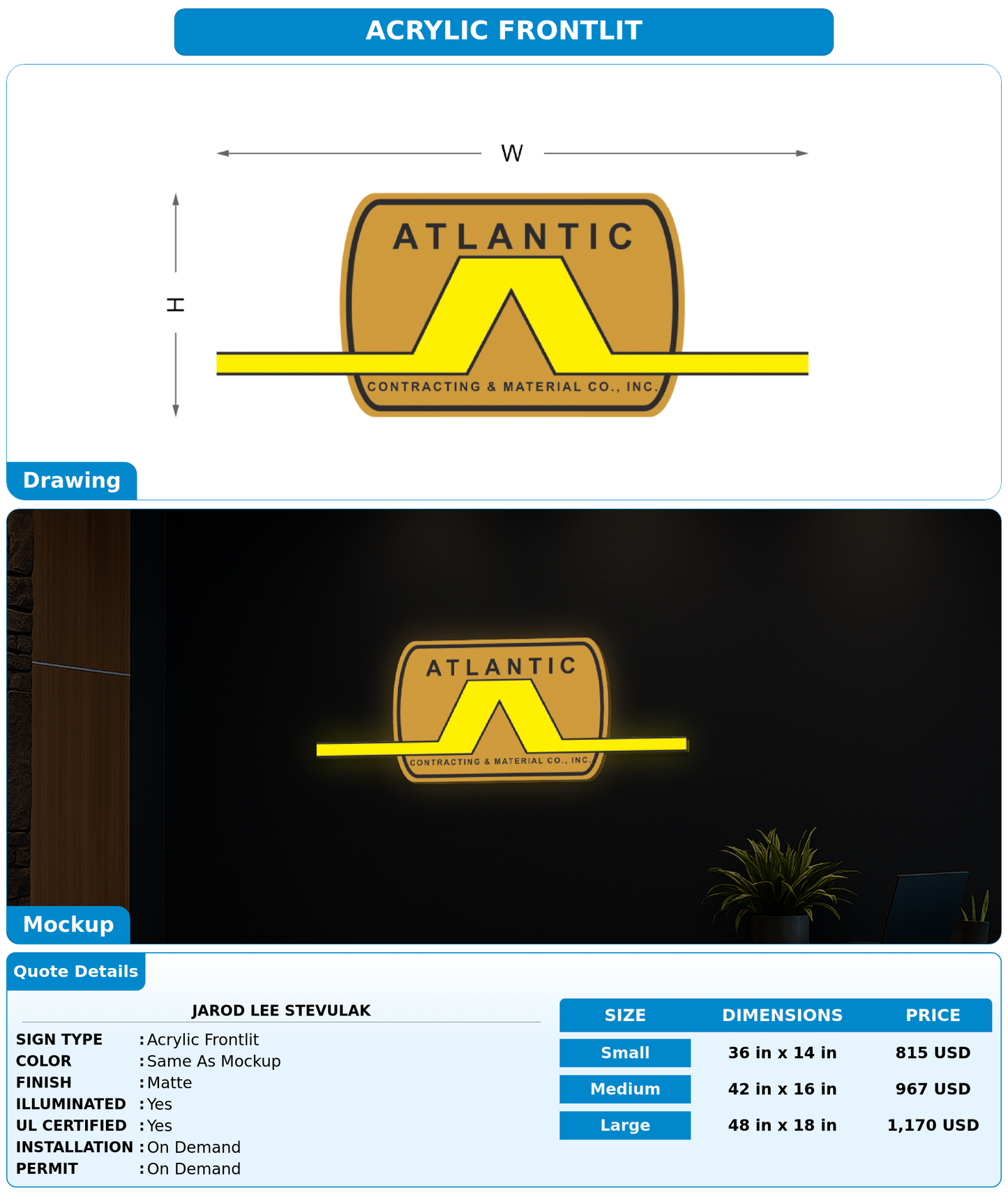CUSTOM MOCKUP SIGN FOR Jarod Lee Stevulak