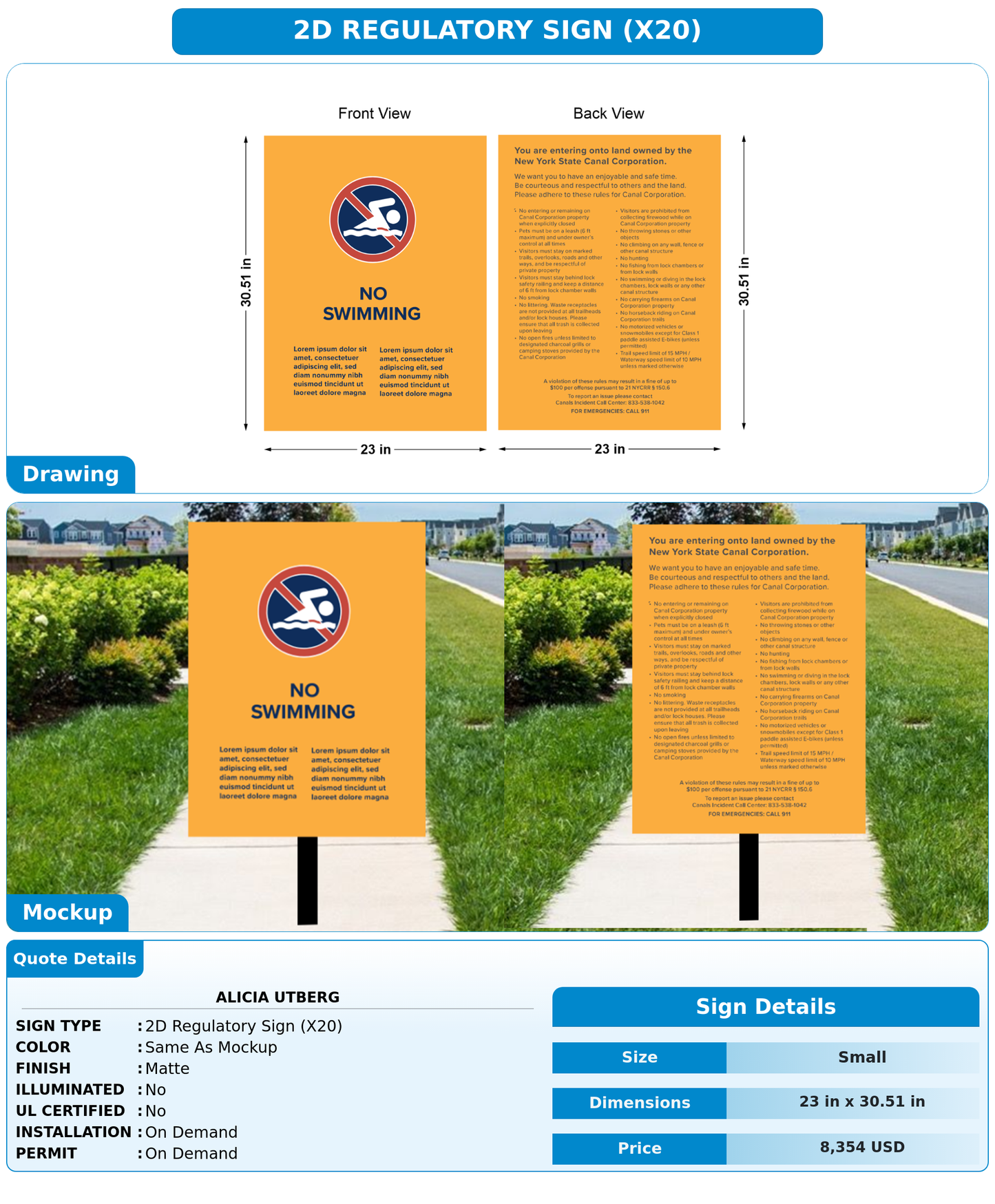 CUSTOM MOCKUP SIGN FOR Alicia Utberg