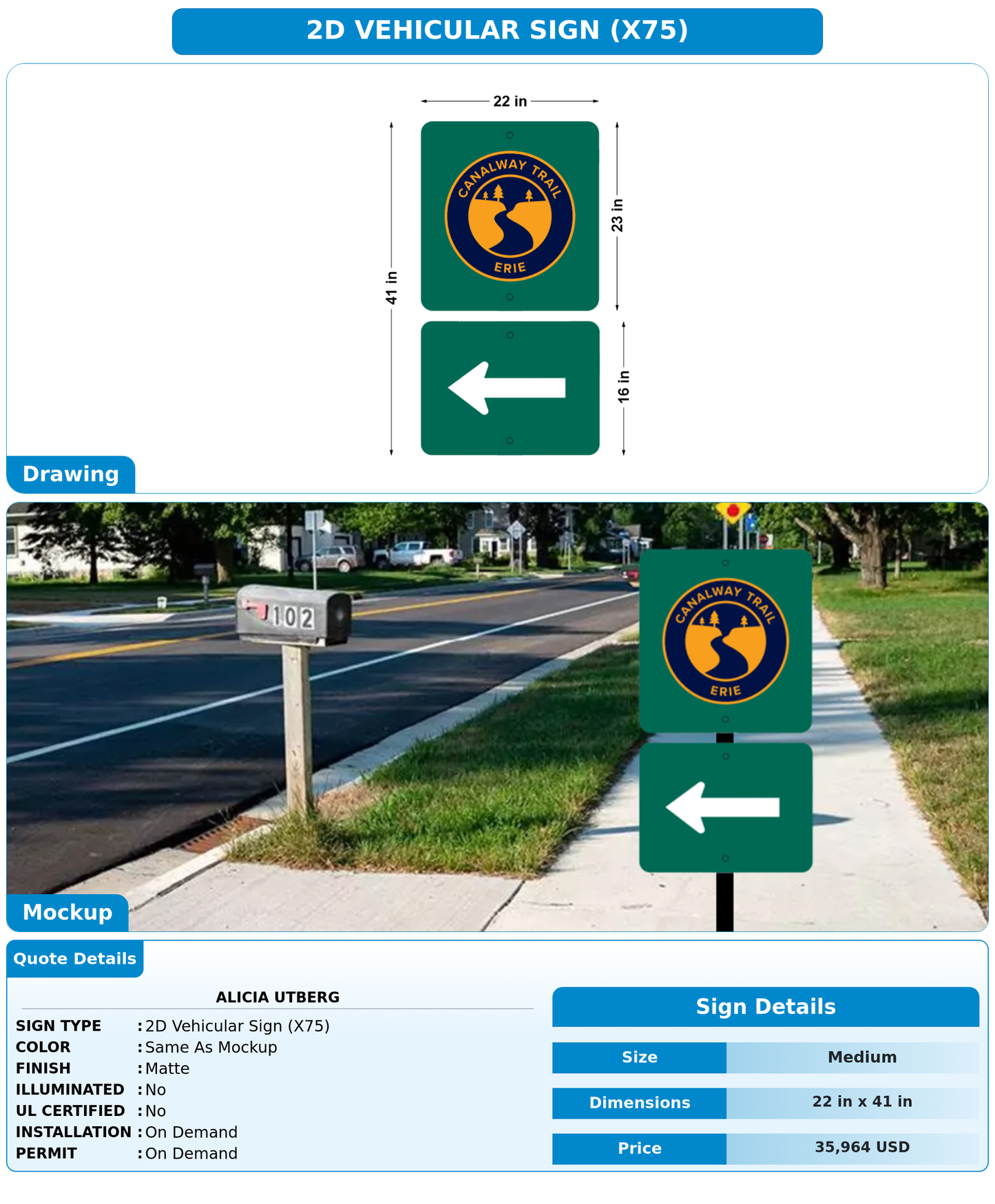 CUSTOM MOCKUP SIGN FOR Alicia Utberg