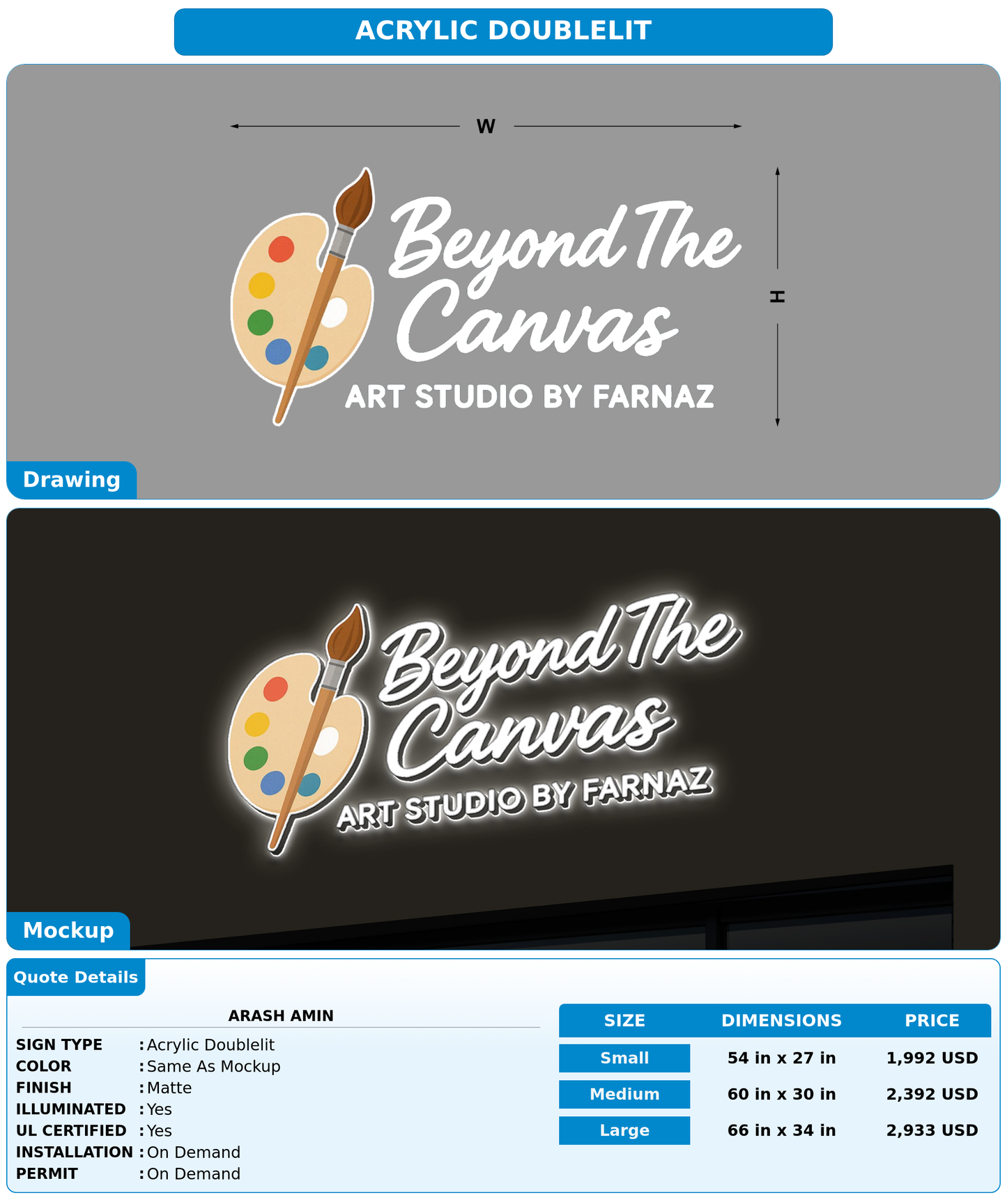 CUSTOM MOCKUP SIGN FOR Arash Amin