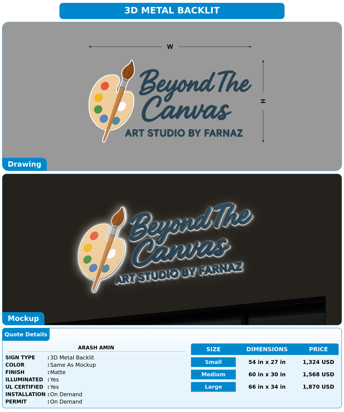 CUSTOM MOCKUP SIGN FOR Arash Amin