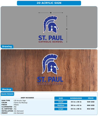 CUSTOM MOCKUP SIGN FOR Andy  Richards
