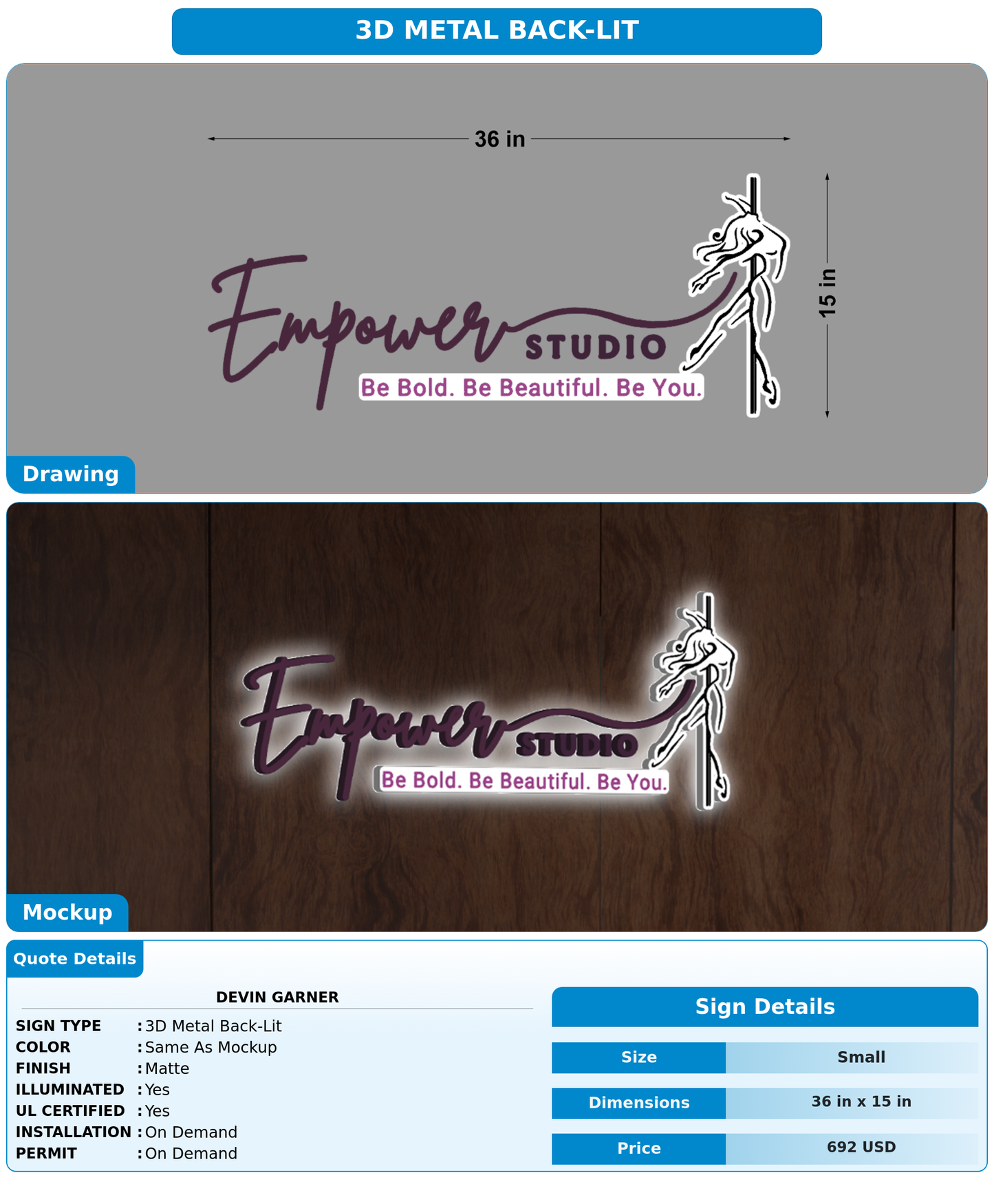 CUSTOM MOCKUP SIGN FOR Devin Garner