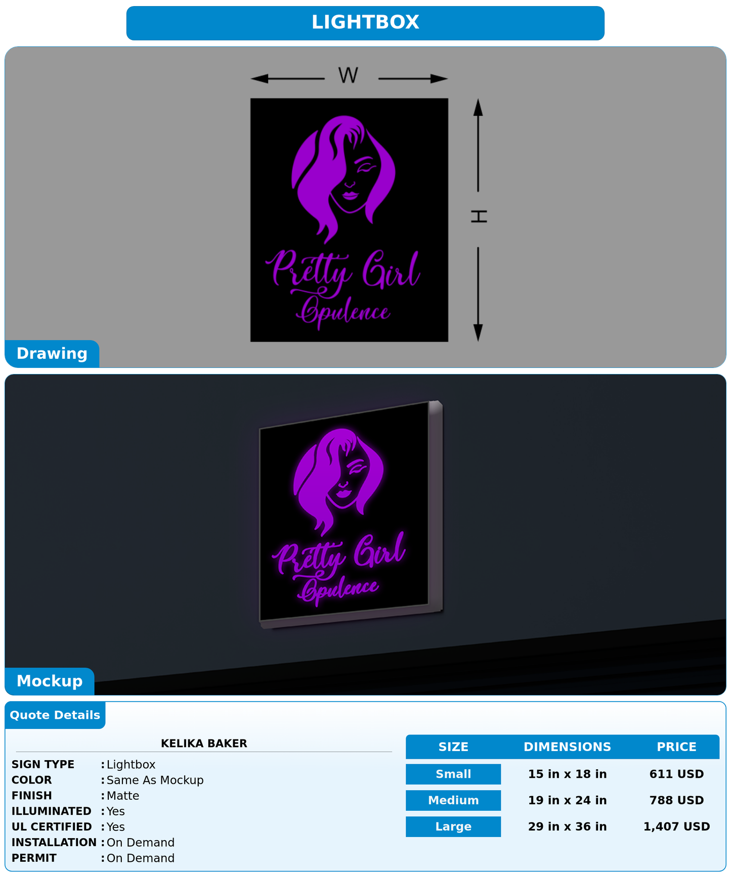 CUSTOM MOCKUP SIGN FOR Kelika Baker