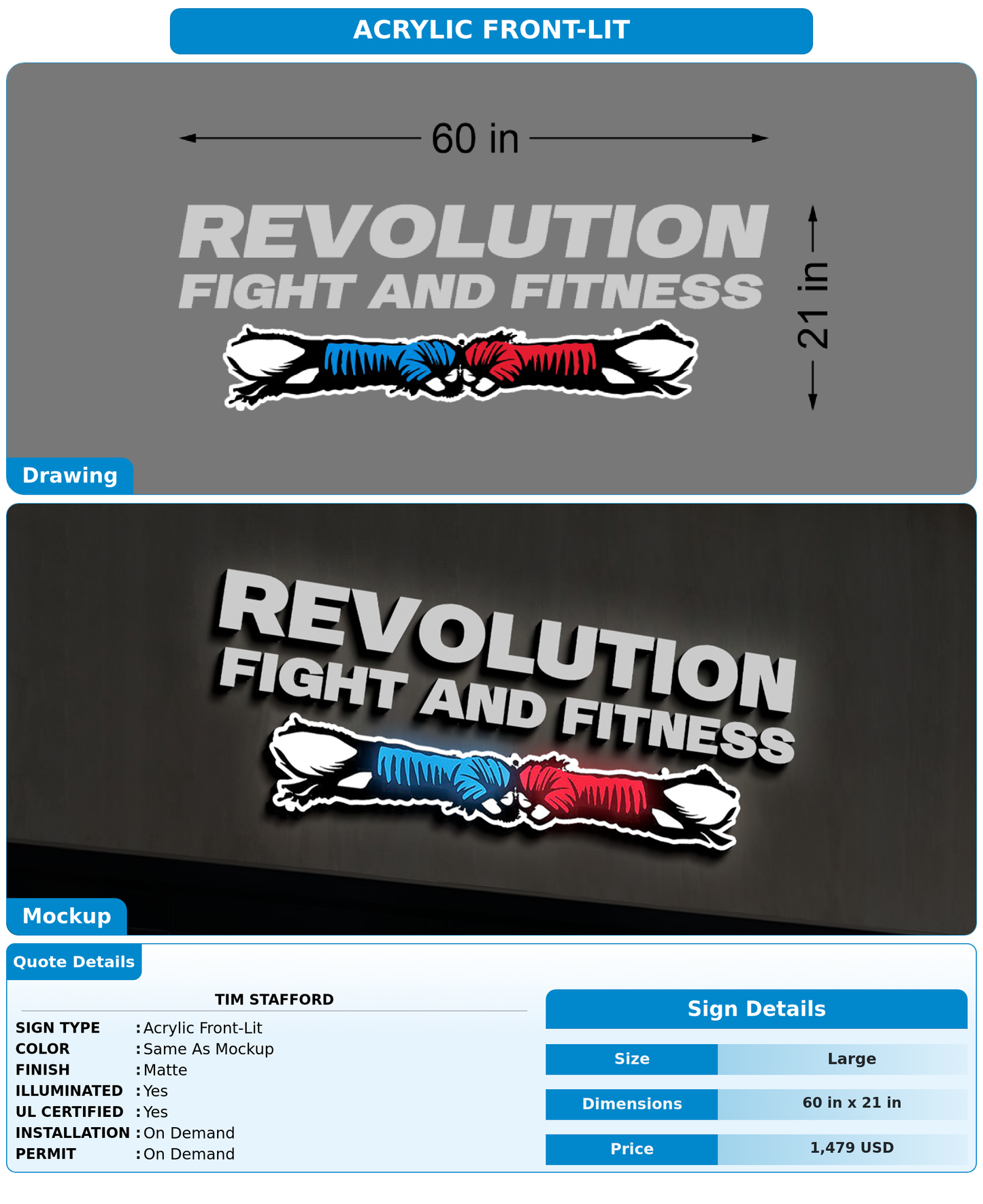 CUSTOM MOCKUP SIGN FOR Tim Stafford