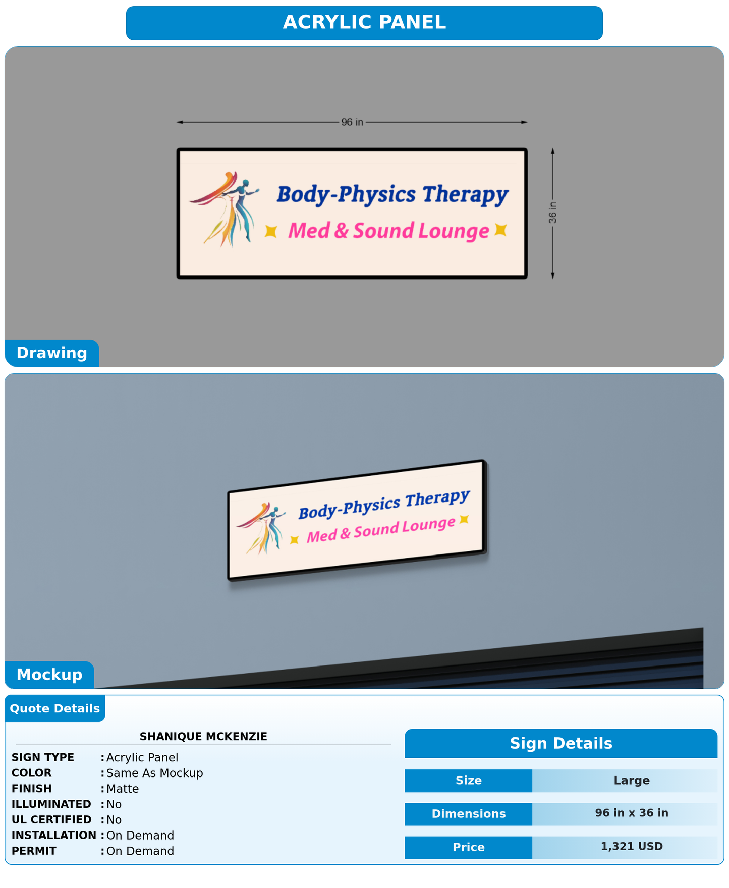 CUSTOM MOCKUP SIGN FOR Shanique McKenzie