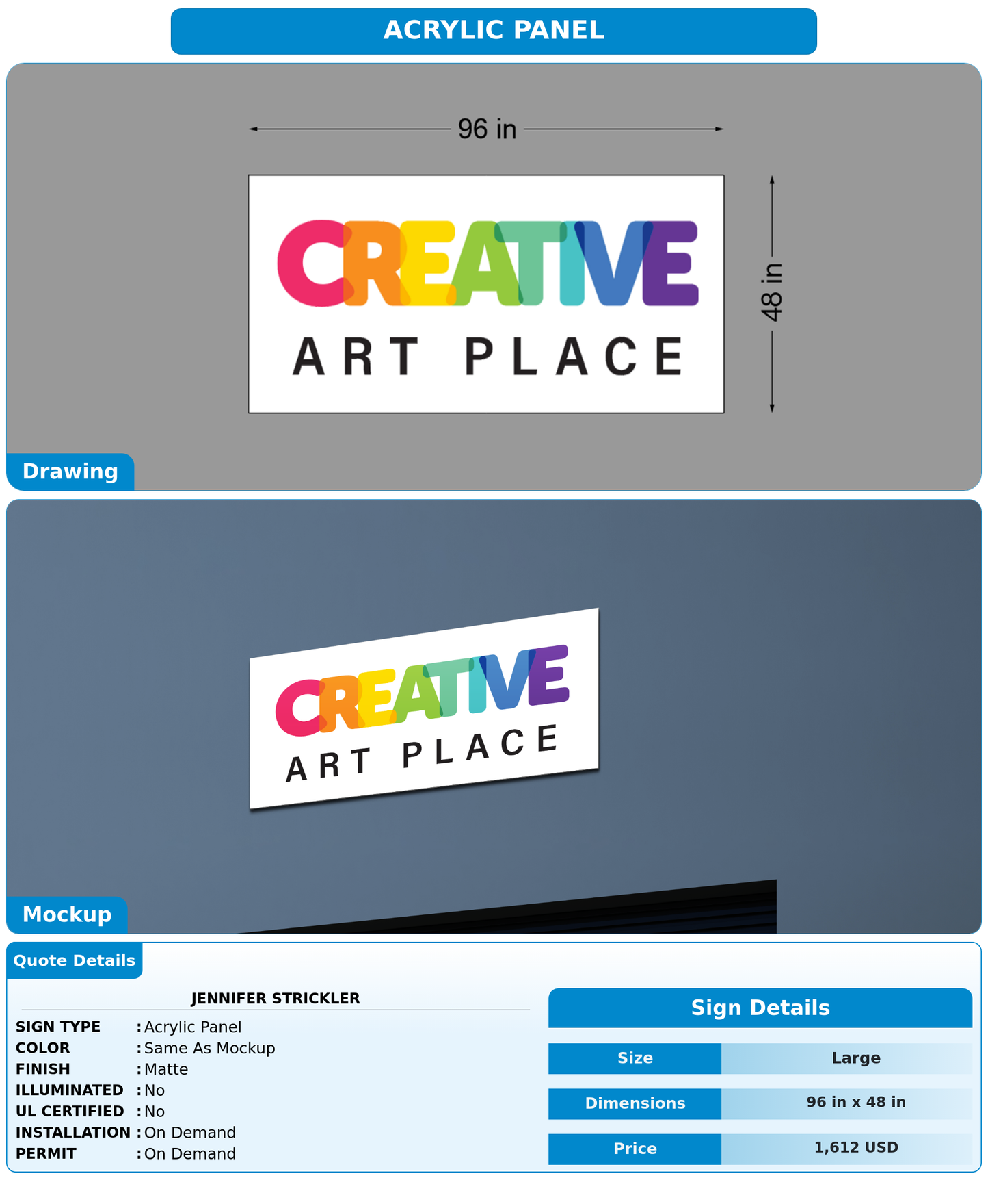 CUSTOM MOCKUP SIGN FOR Jennifer Strickler