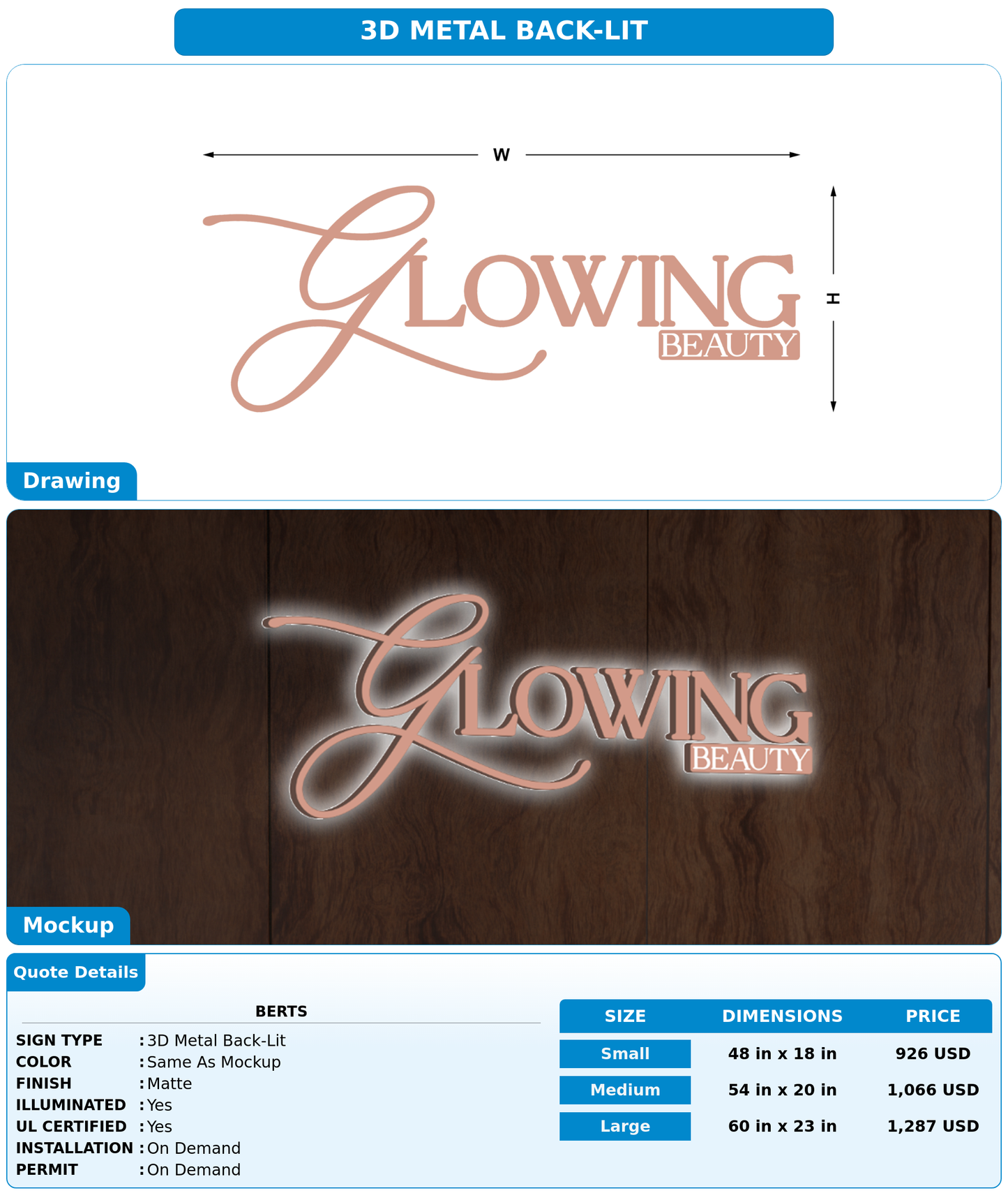 CUSTOM MOCKUP SIGN FOR Berts