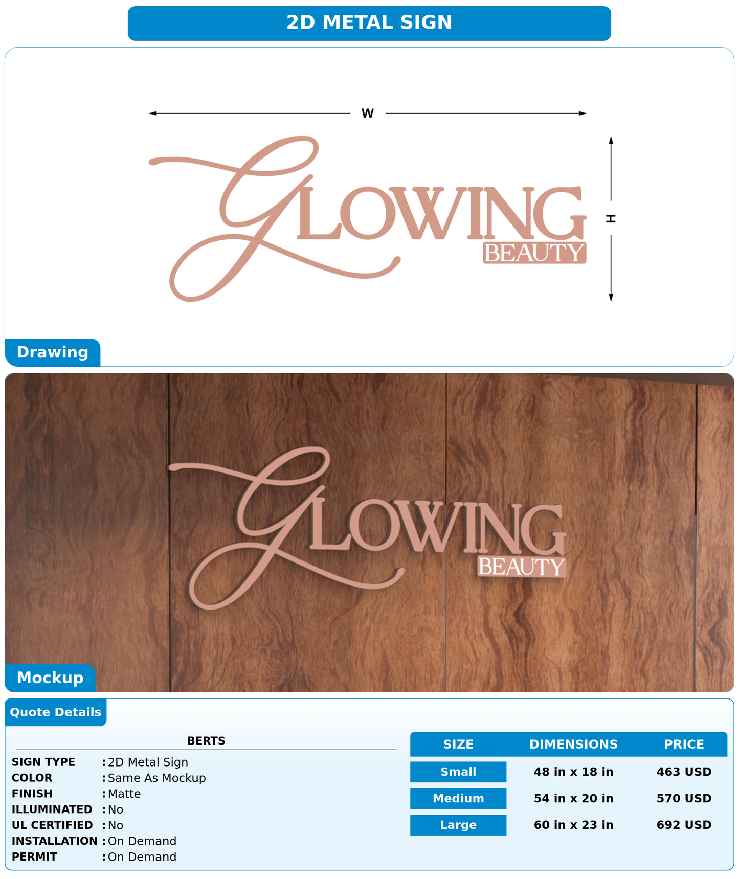 CUSTOM MOCKUP SIGN FOR Berts