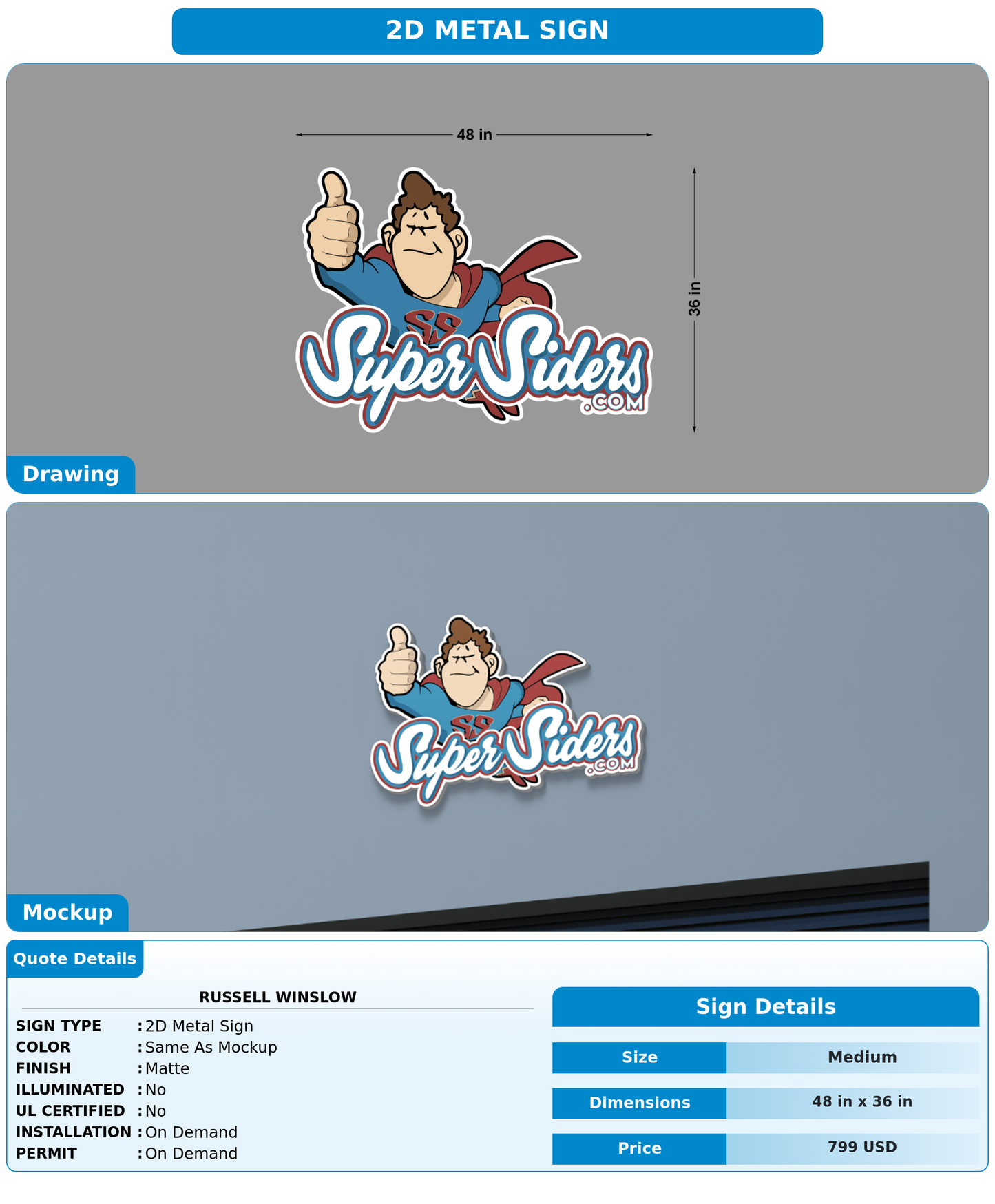 CUSTOM MOCKUP SIGN FOR Russell Winslow