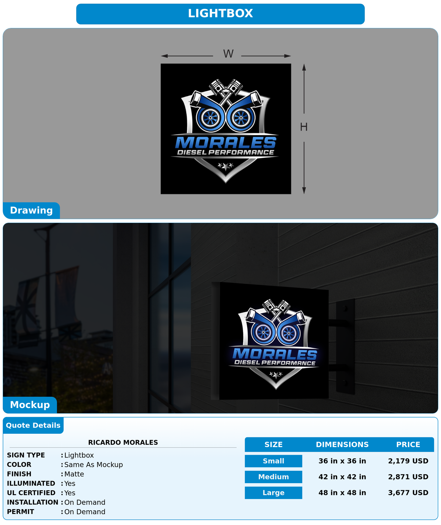 CUSTOM MOCKUP SIGN FOR Ricardo morales