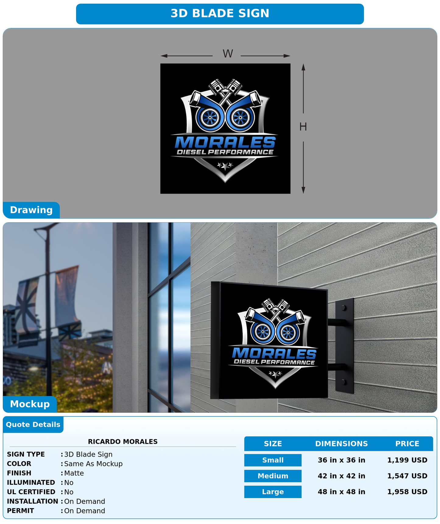 CUSTOM MOCKUP SIGN FOR Ricardo morales