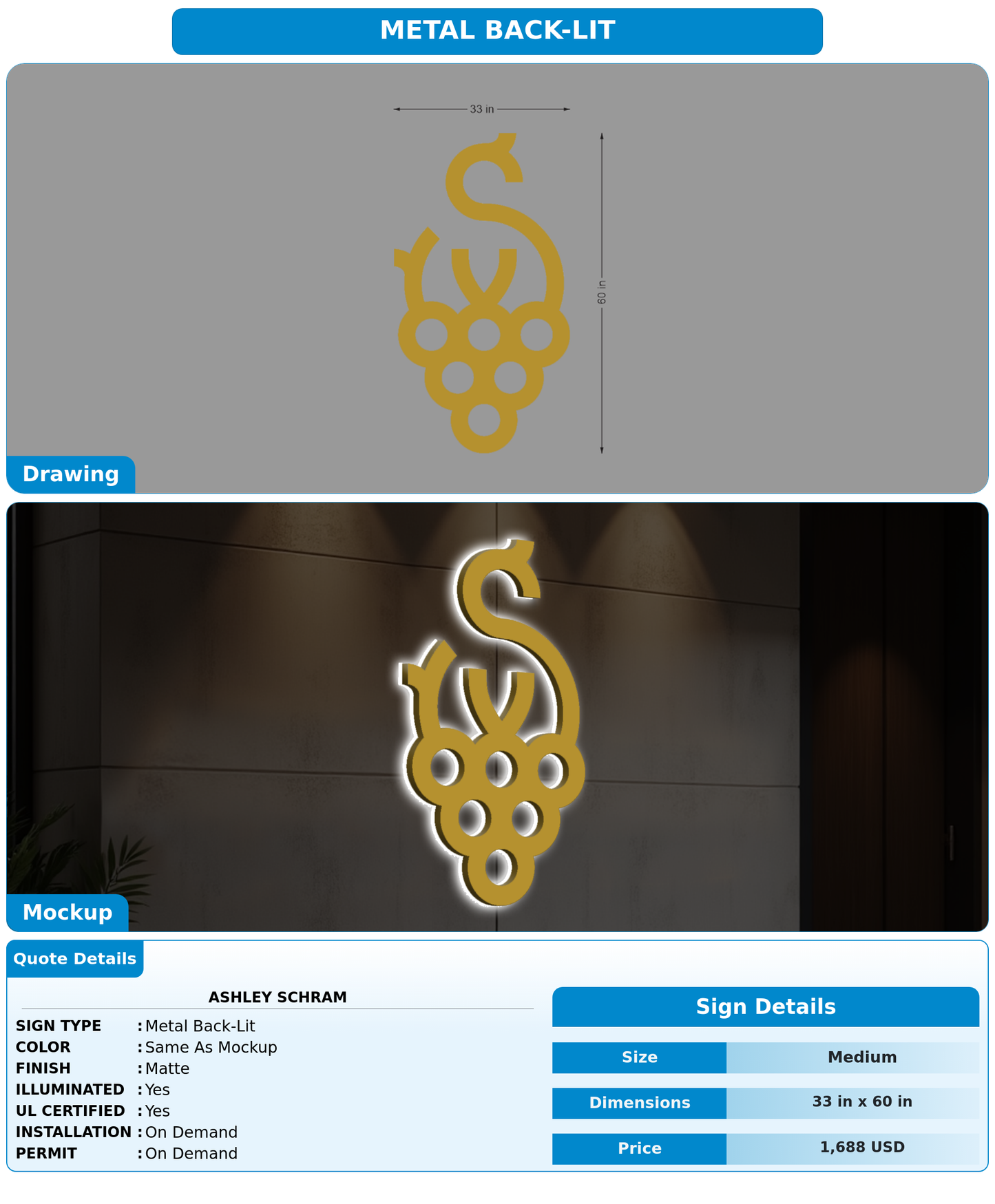 CUSTOM MOCKUP SIGN FOR Ashley Schram