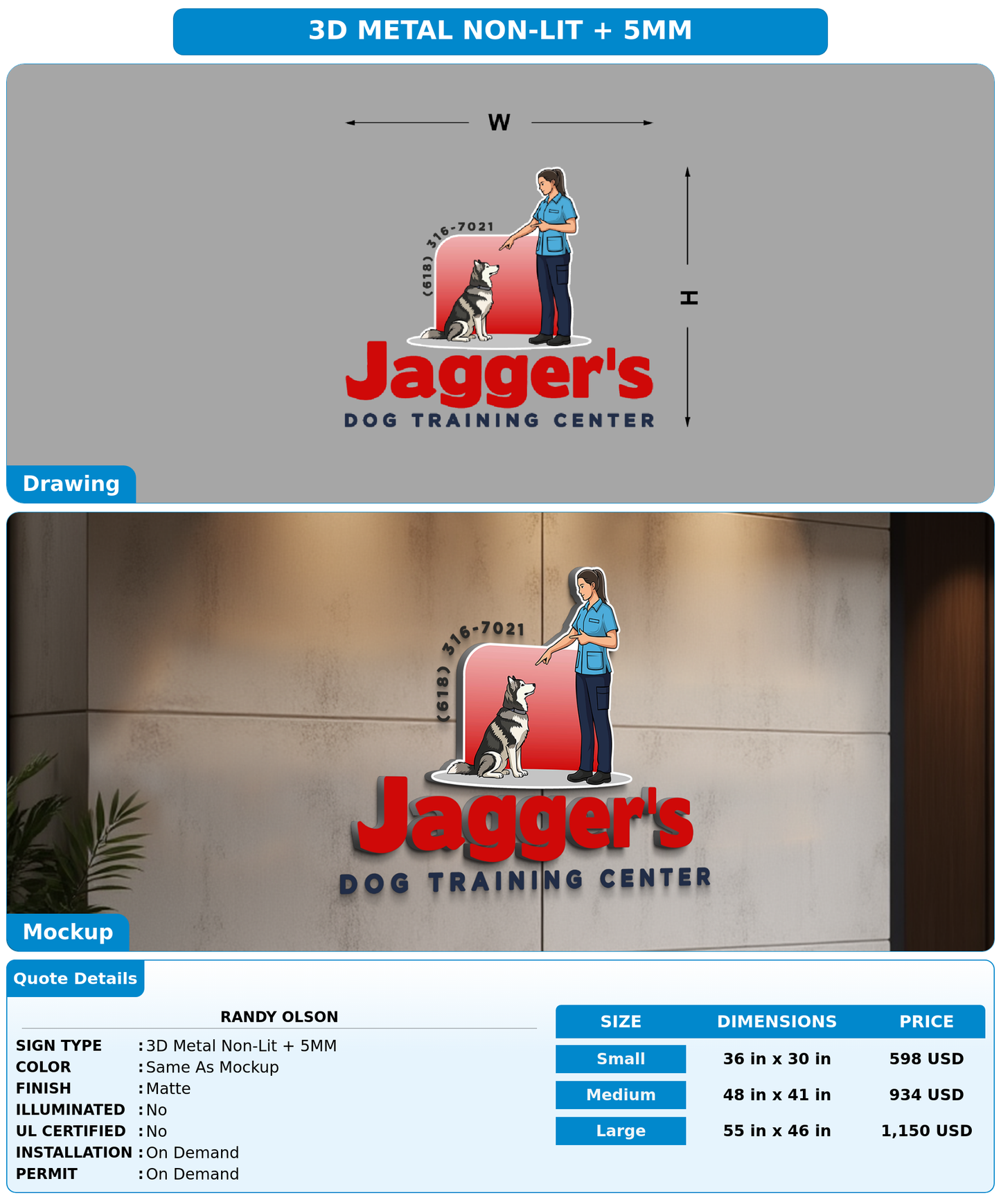CUSTOM MOCKUP SIGN FOR Randy Olson