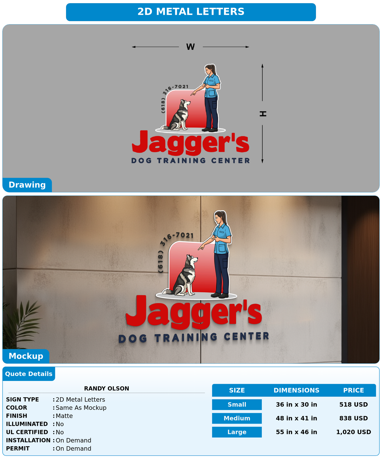CUSTOM MOCKUP SIGN FOR Randy Olson