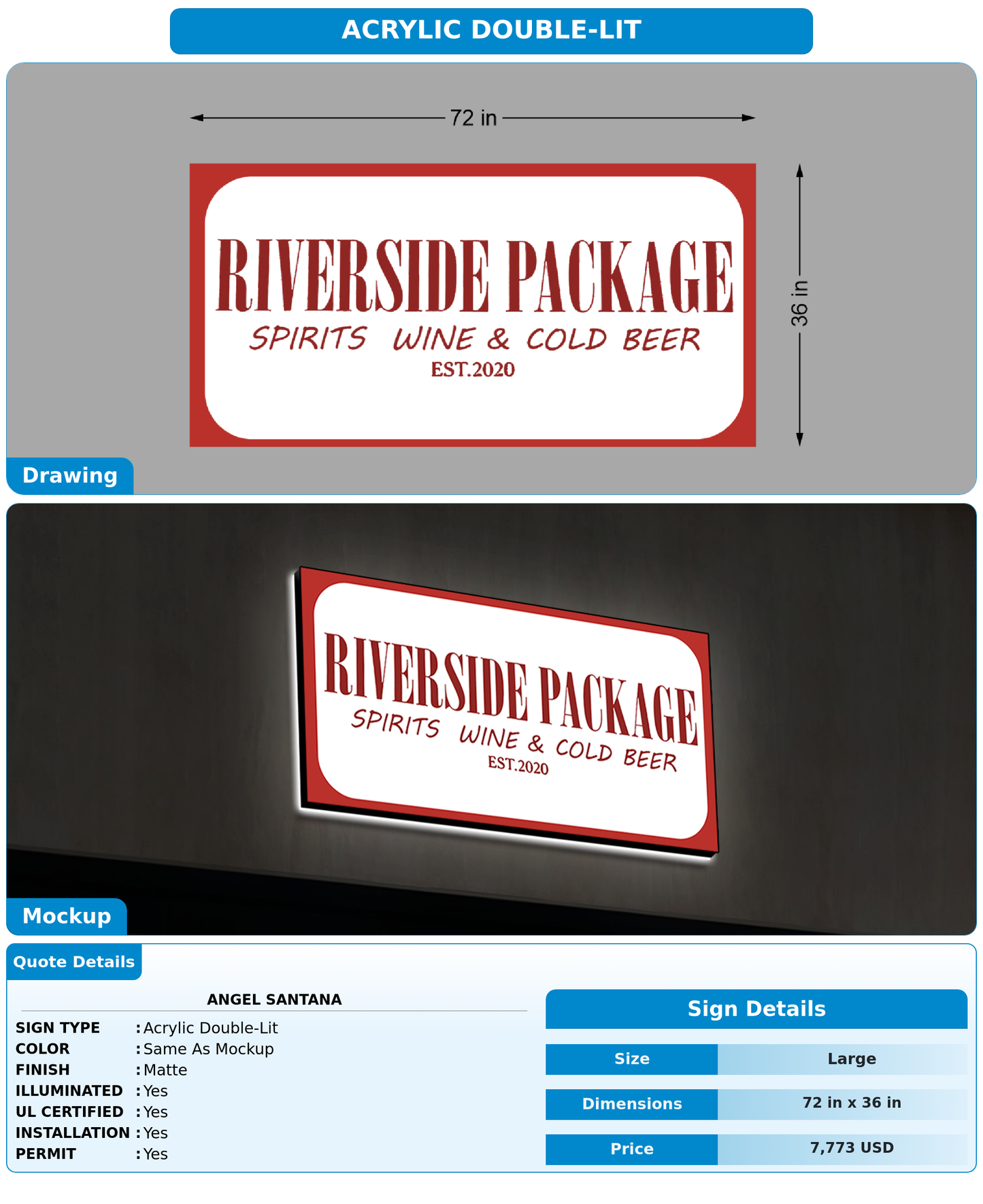 CUSTOM MOCKUP SIGN FOR Angel Santana