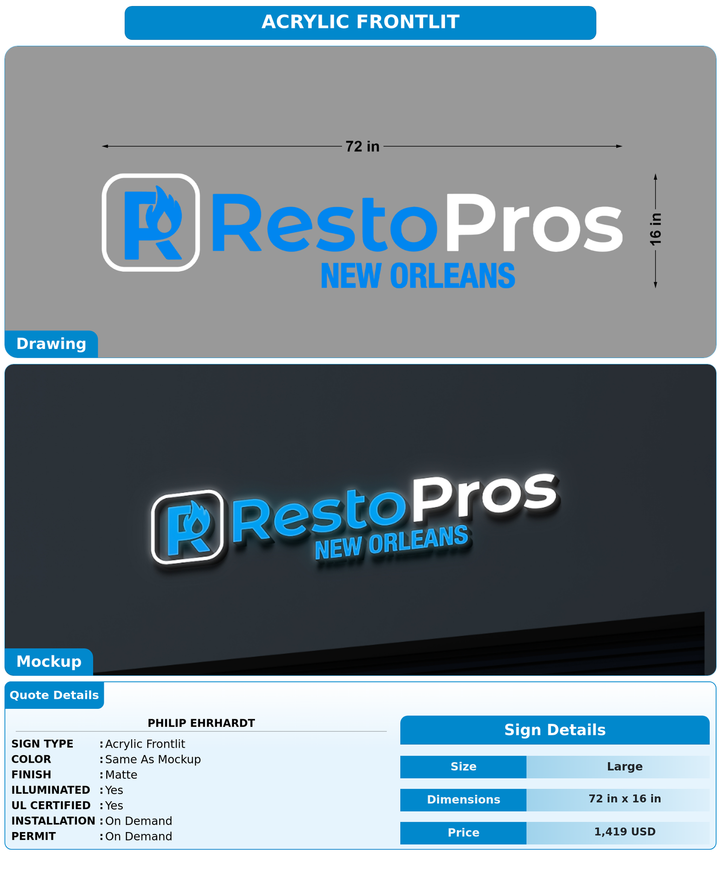 CUSTOM MOCKUP SIGN FOR Philip Ehrhardt