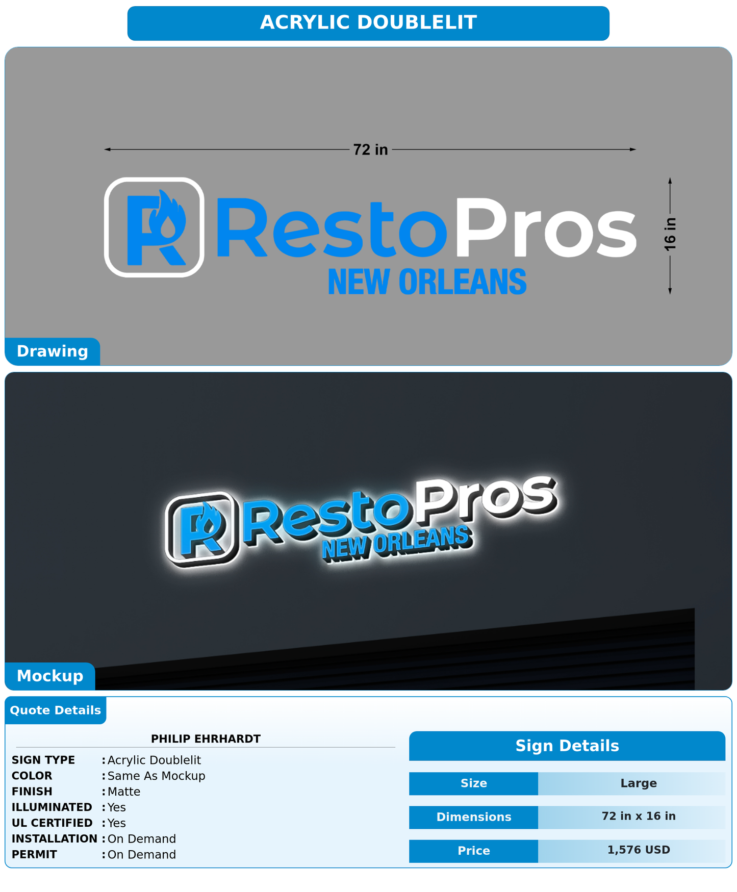 CUSTOM MOCKUP SIGN FOR Philip Ehrhardt