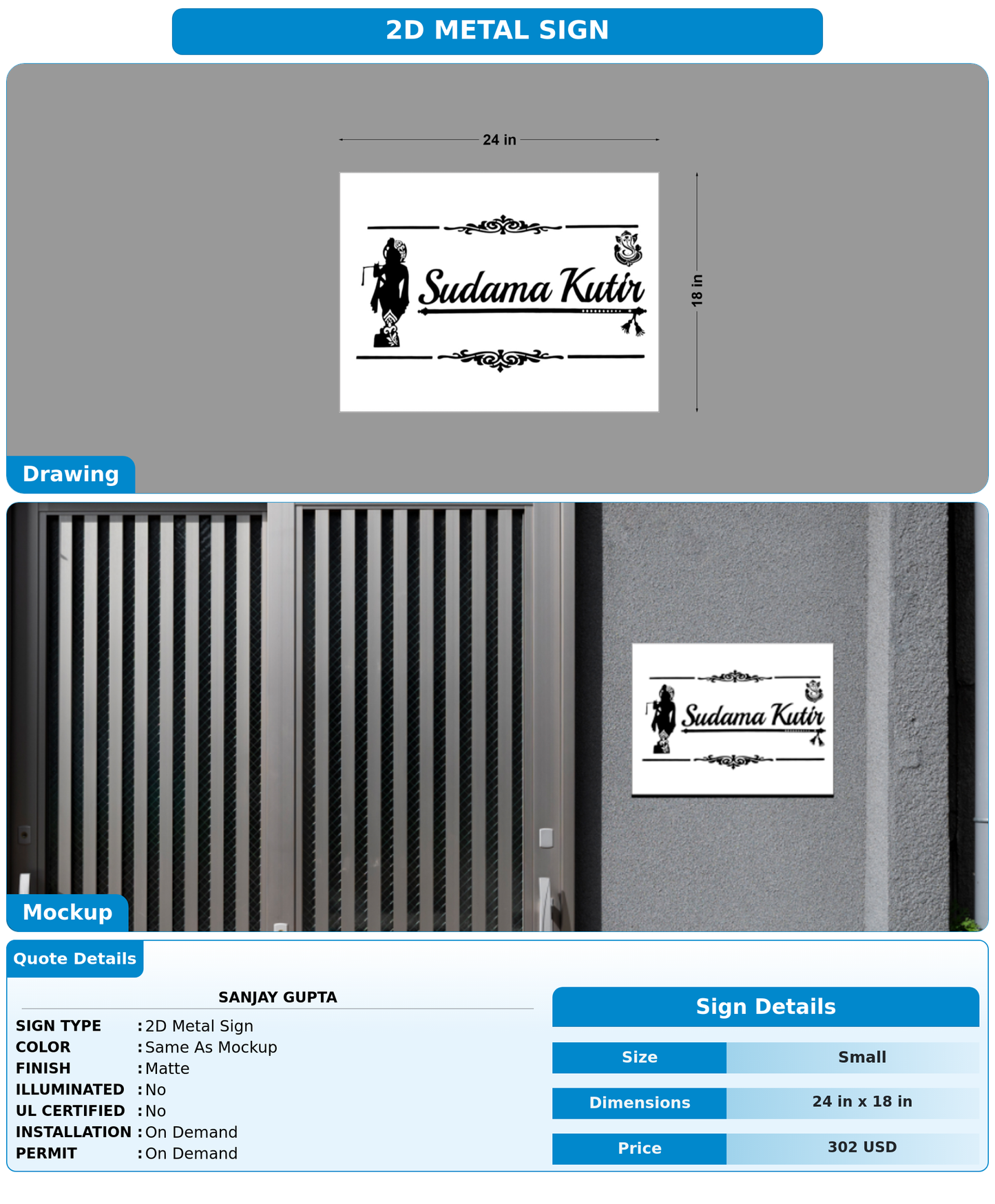 CUSTOM MOCKUP SIGN FOR Sanjay Gupta