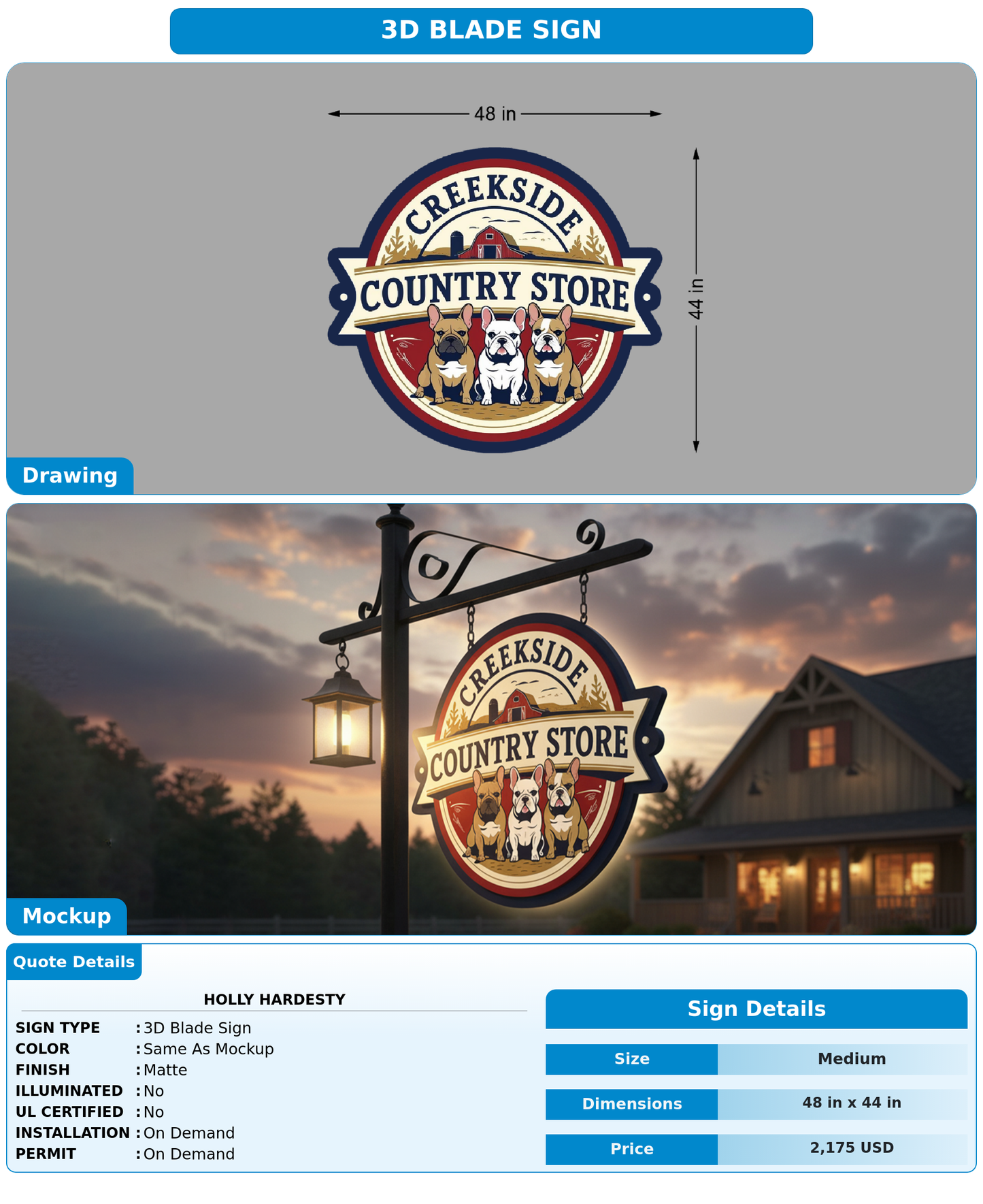 CUSTOM MOCKUP SIGN FOR Holly Hardesty