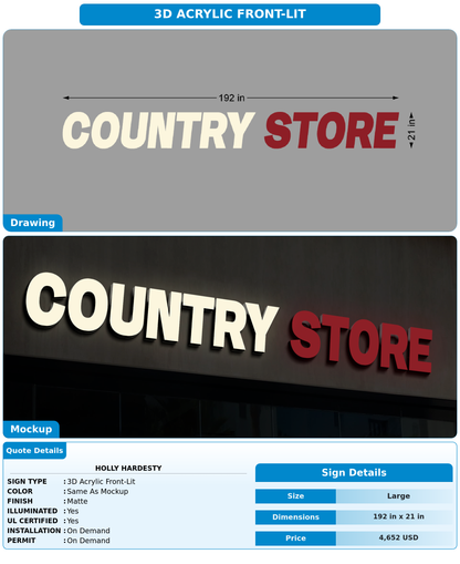 CUSTOM MOCKUP SIGN FOR Holly Hardesty