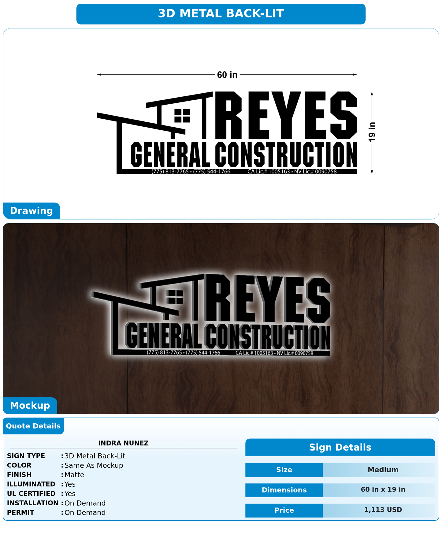 CUSTOM MOCKUP SIGN FOR Indra Nunez