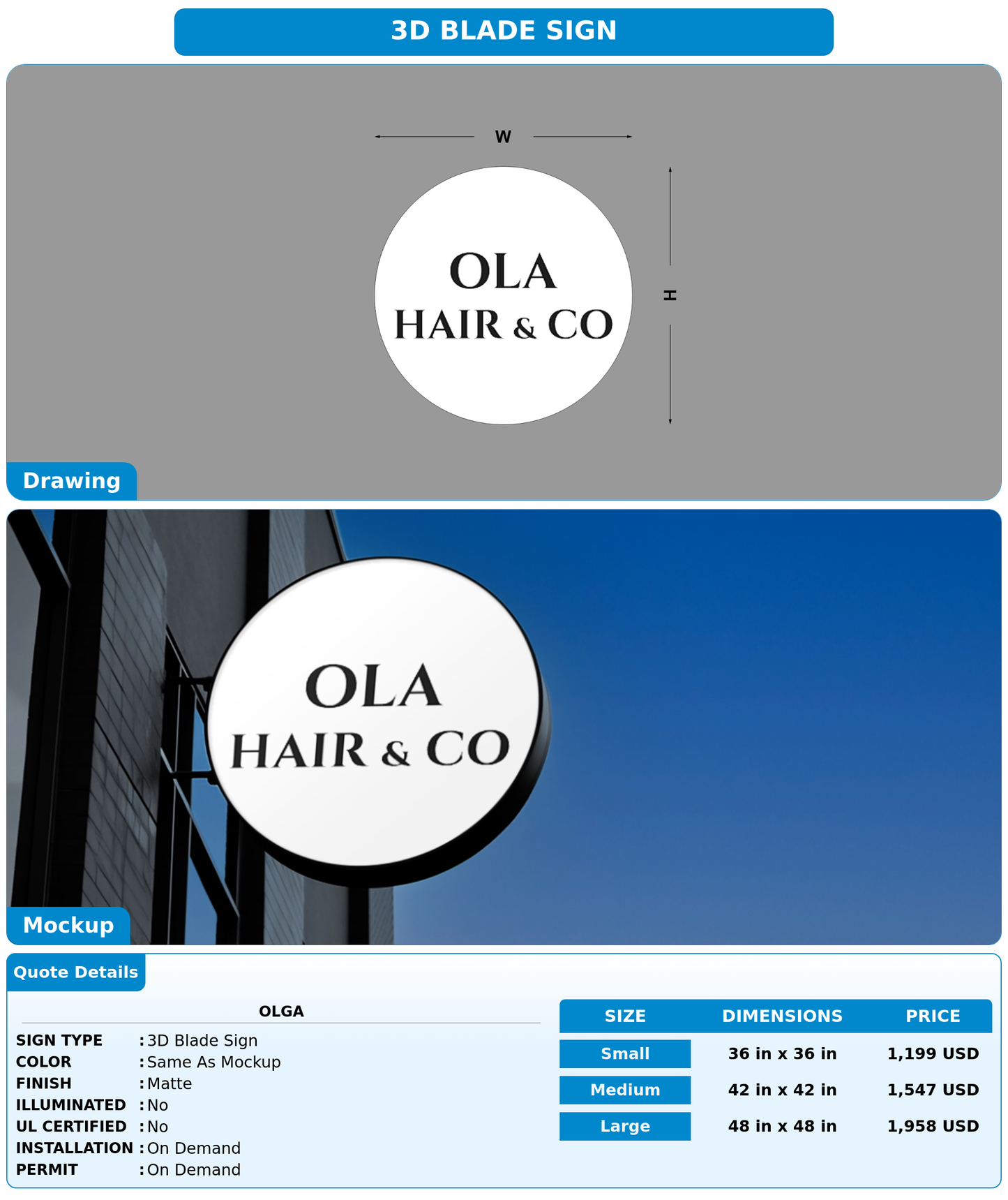 CUSTOM MOCKUP SIGN FOR Olga