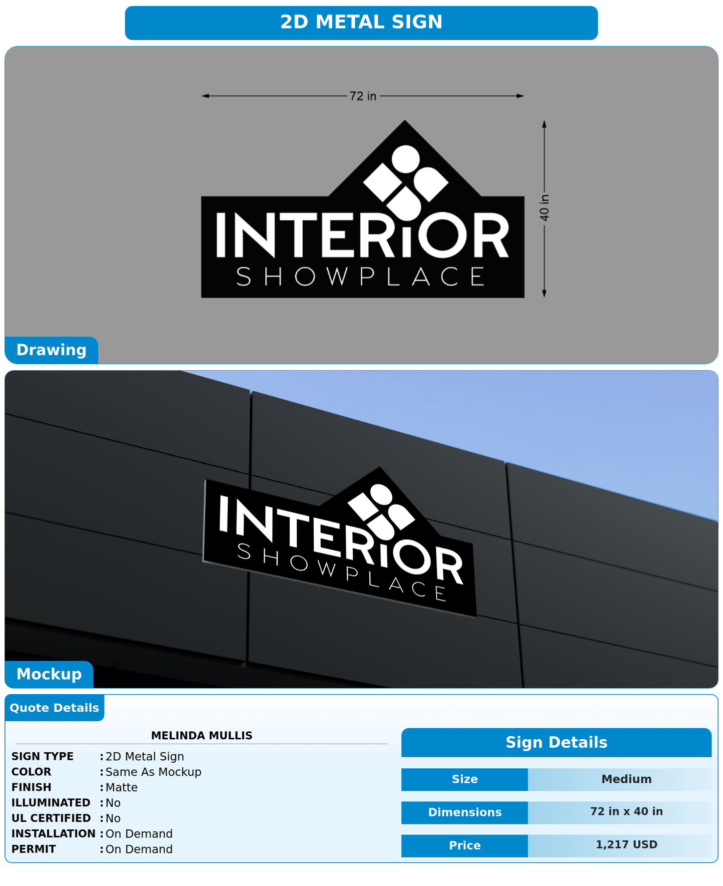 CUSTOM MOCKUP SIGN FOR Melinda Mullis